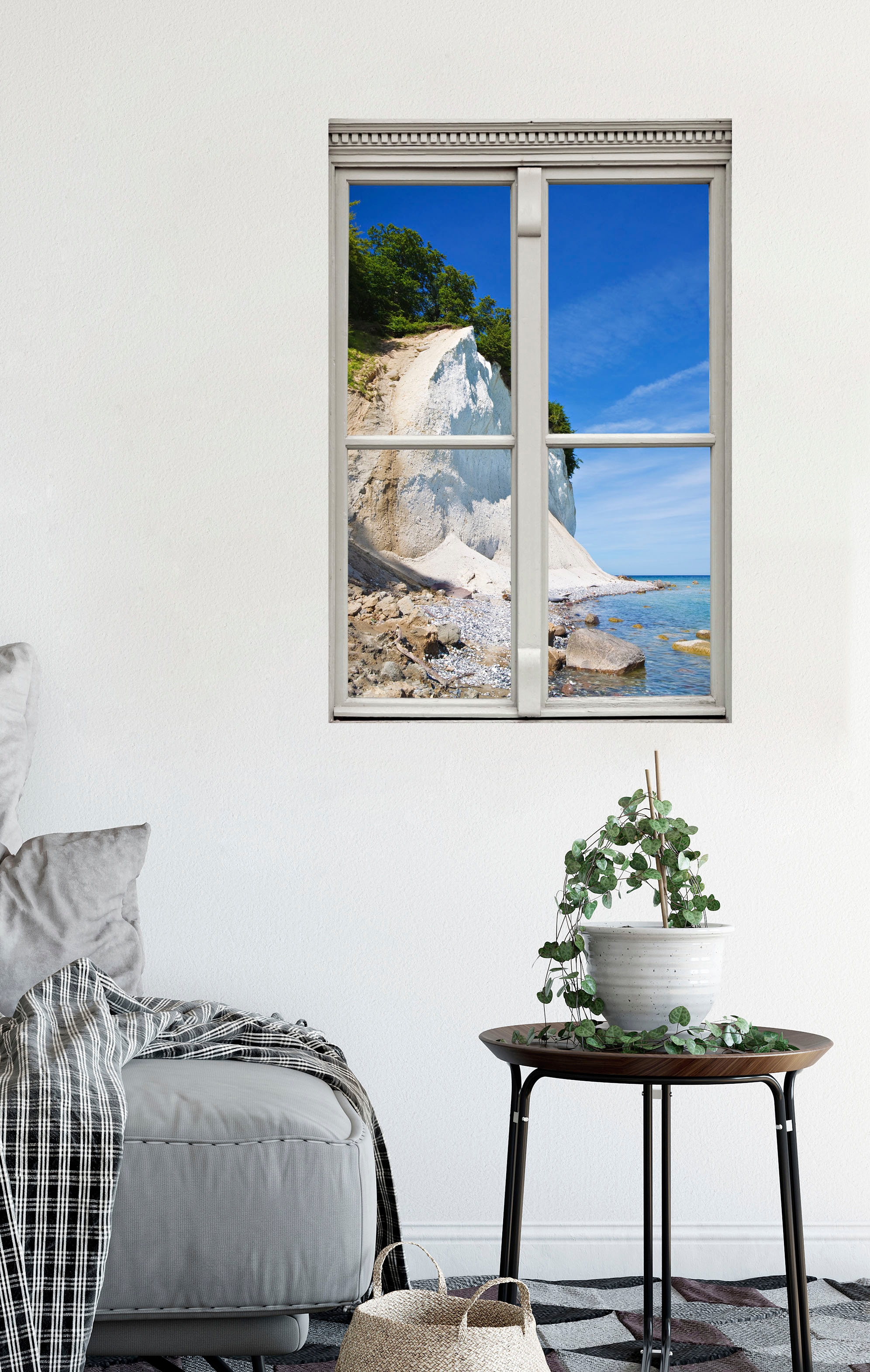 queence Wandsticker »Klippe«, Wandsticker, Wandbild, selbstklebend, 3D, Fenster