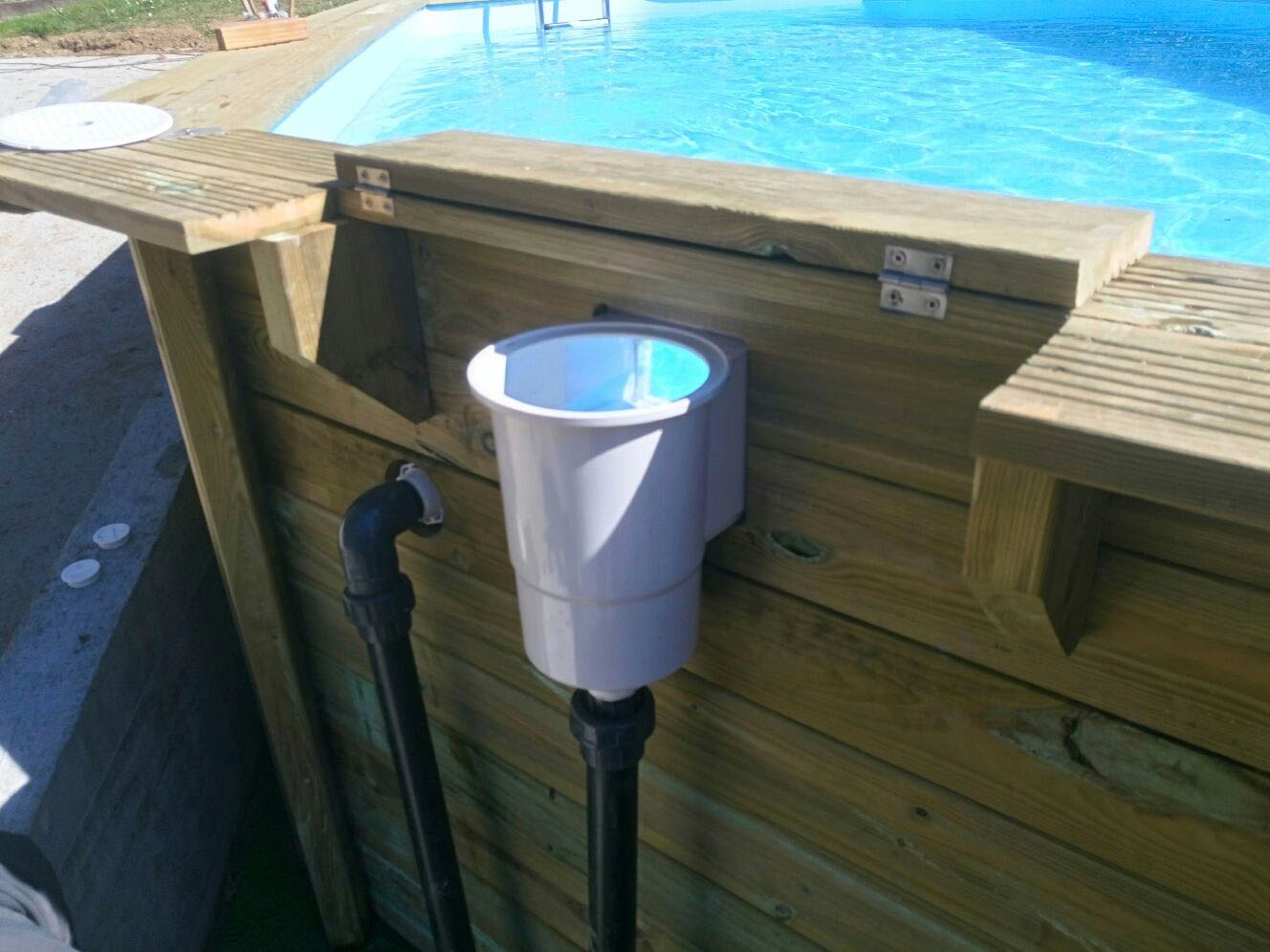 Gre Achteckpool »SAFRAN 2 mit Edelstahlleiter«, (Set, 8 tlg.), Kiefernholz, BxLxH: 395x620x136 cm
