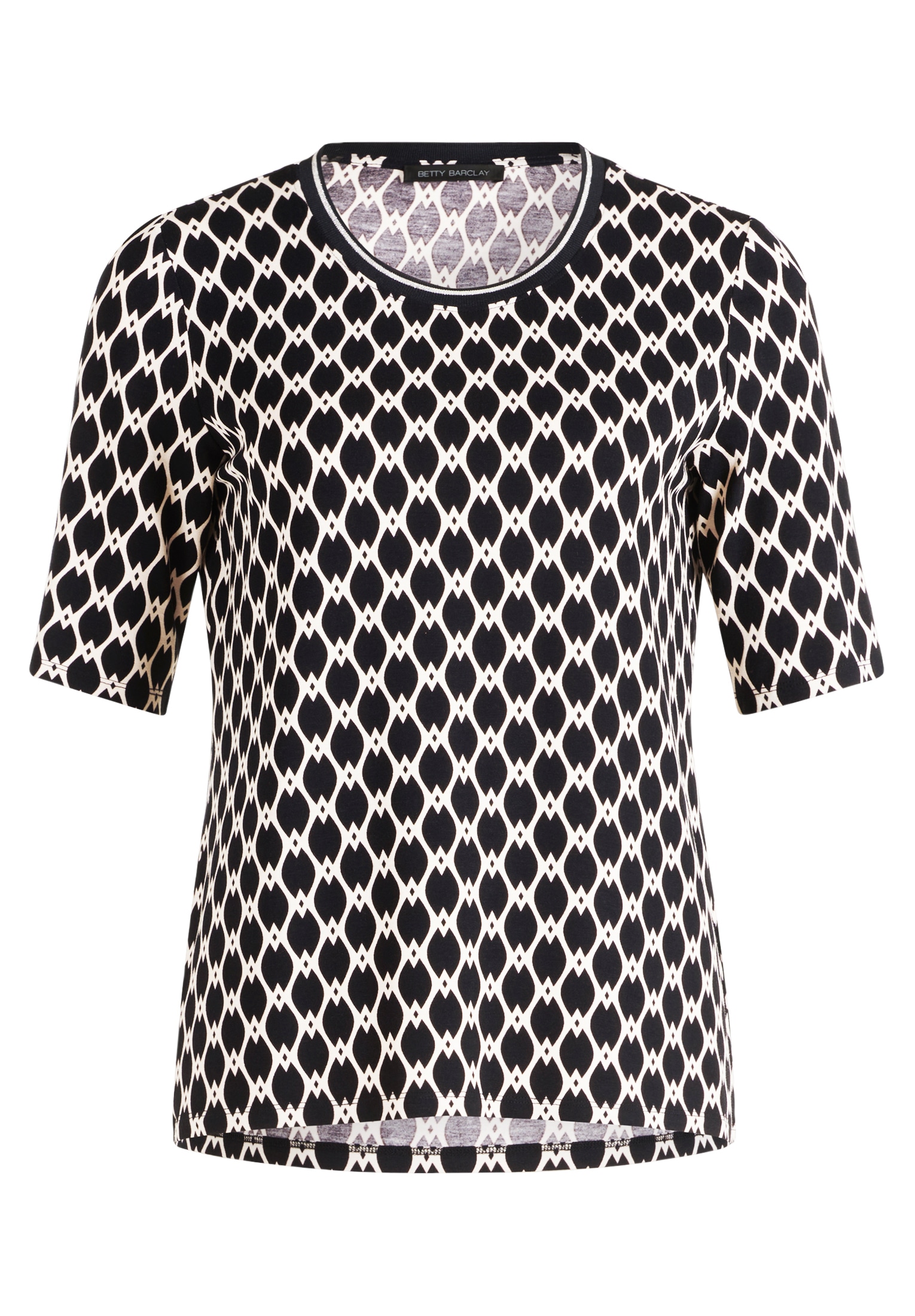 Betty Barclay Kurzarmshirt "Betty Barclay Basic Shirt mit Print", Rippbündc günstig online kaufen