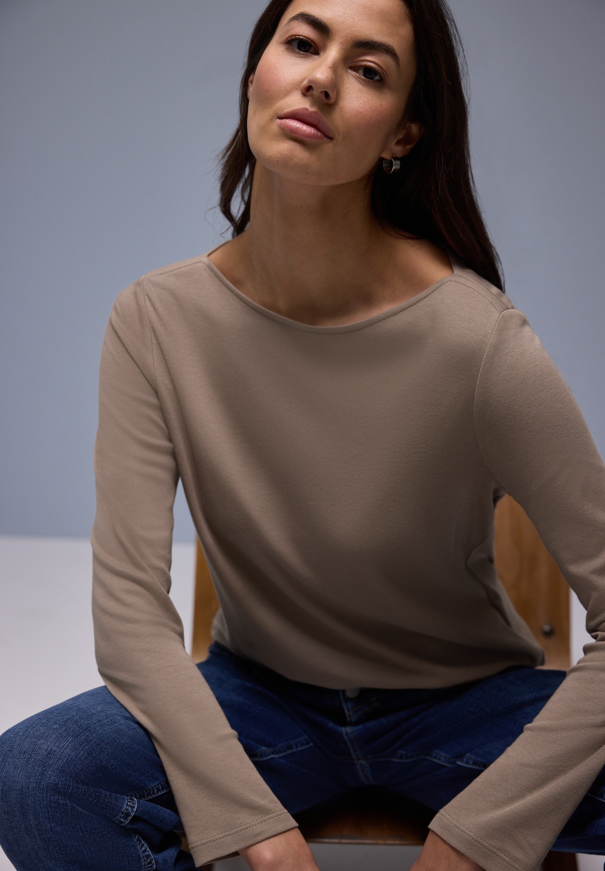 STREET ONE Langarmshirt mit U-Boot-Ausschnitt günstig online kaufen