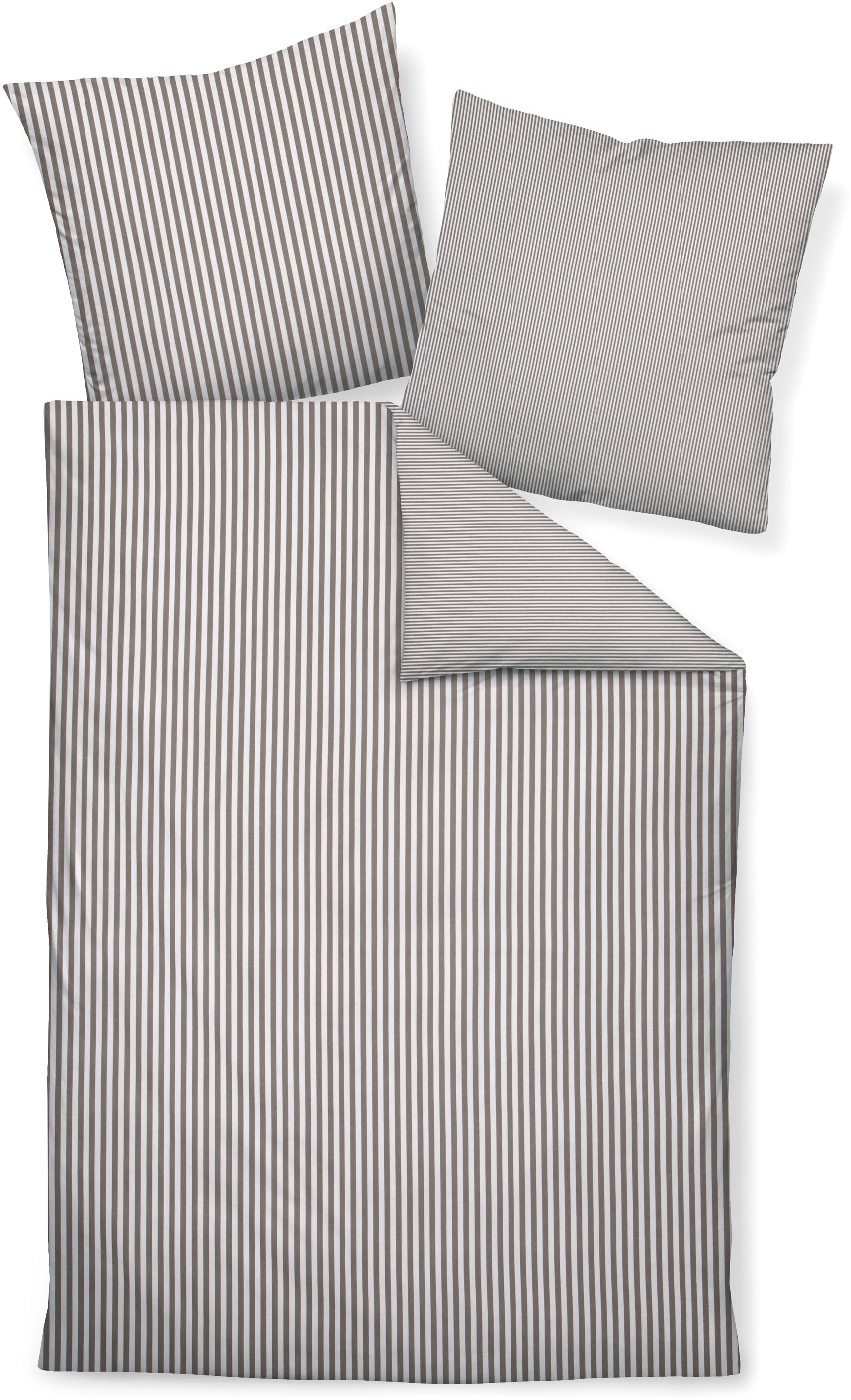 Bettwäsche JANINE, braun, Feinflanell, Obermaterial: 100% Baumwolle, Bettwäsche, "Edelflanell78060 21", mit Reißverschluss