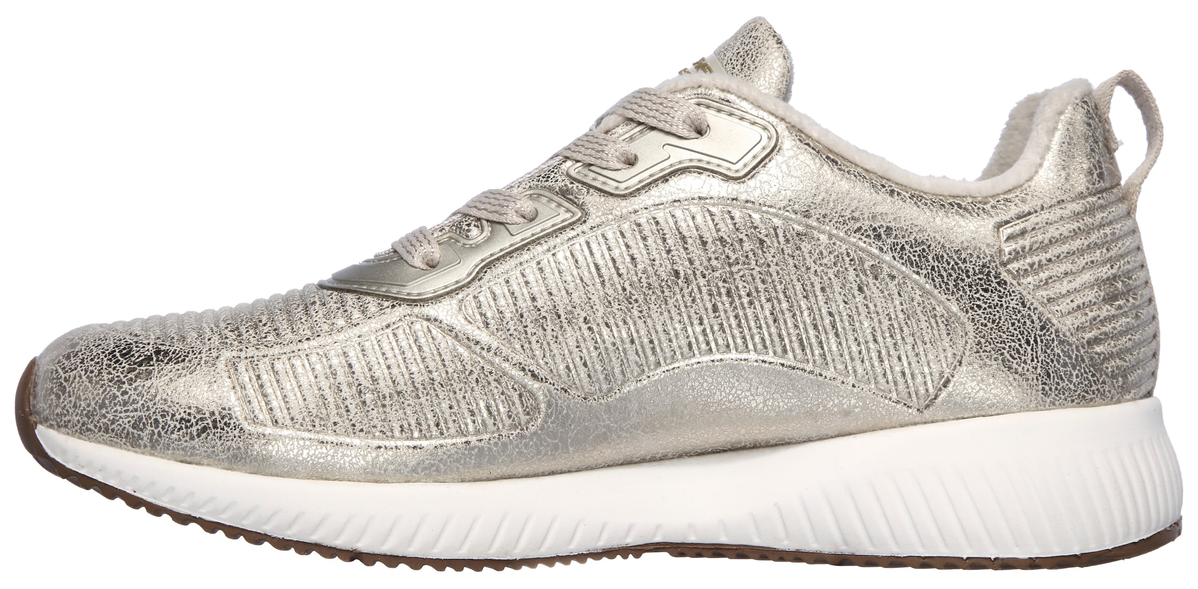 Skechers Keilsneaker »BOBS SQUAD-SPARKLE LIFE«, Freizeitschuh, Halbschuh, Schnürschuh im glänzenden Metallic-Look