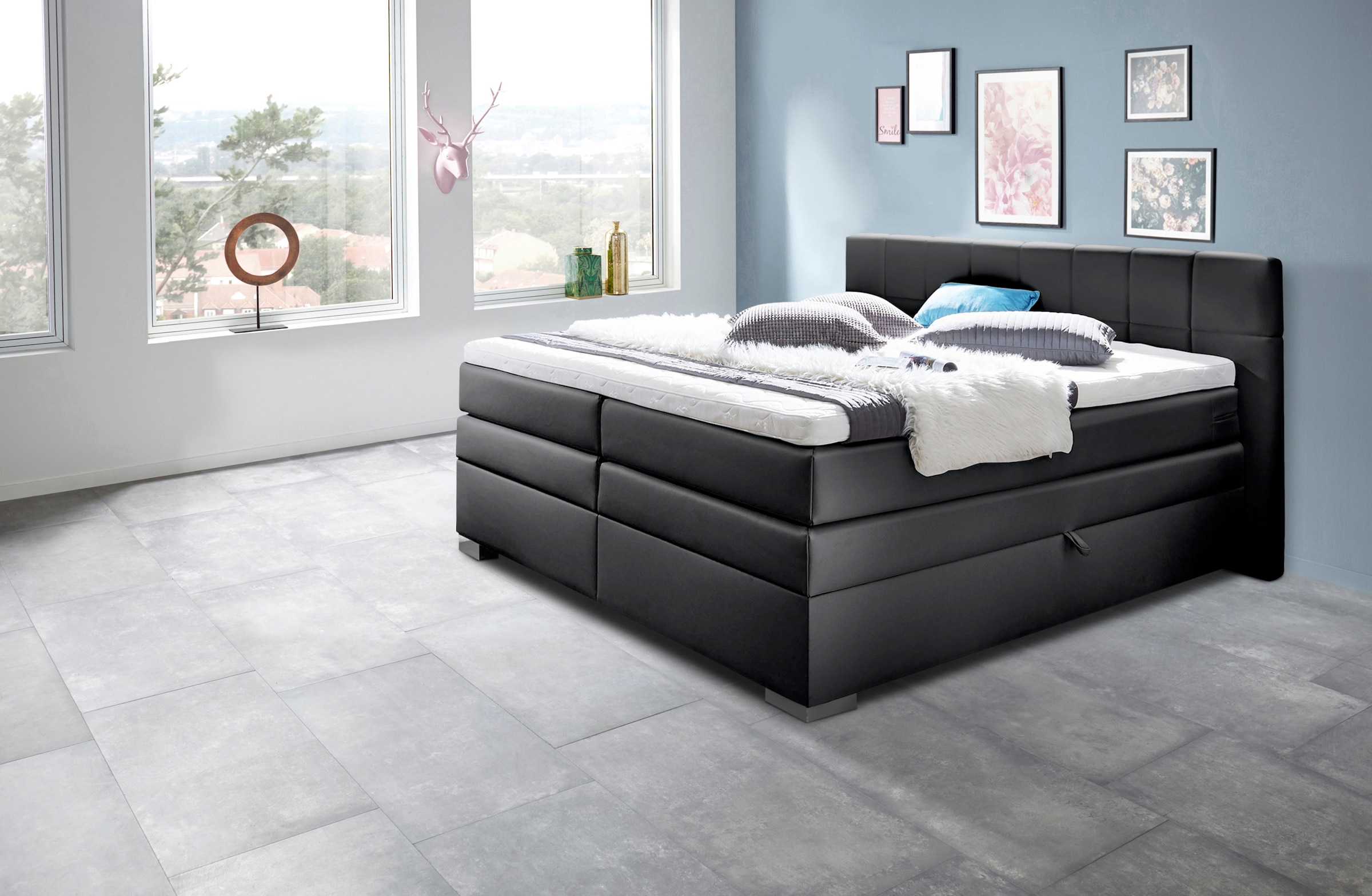 INOSIGN Boxspringbett »Airdrie«, inkl. Bettkasten und Topper