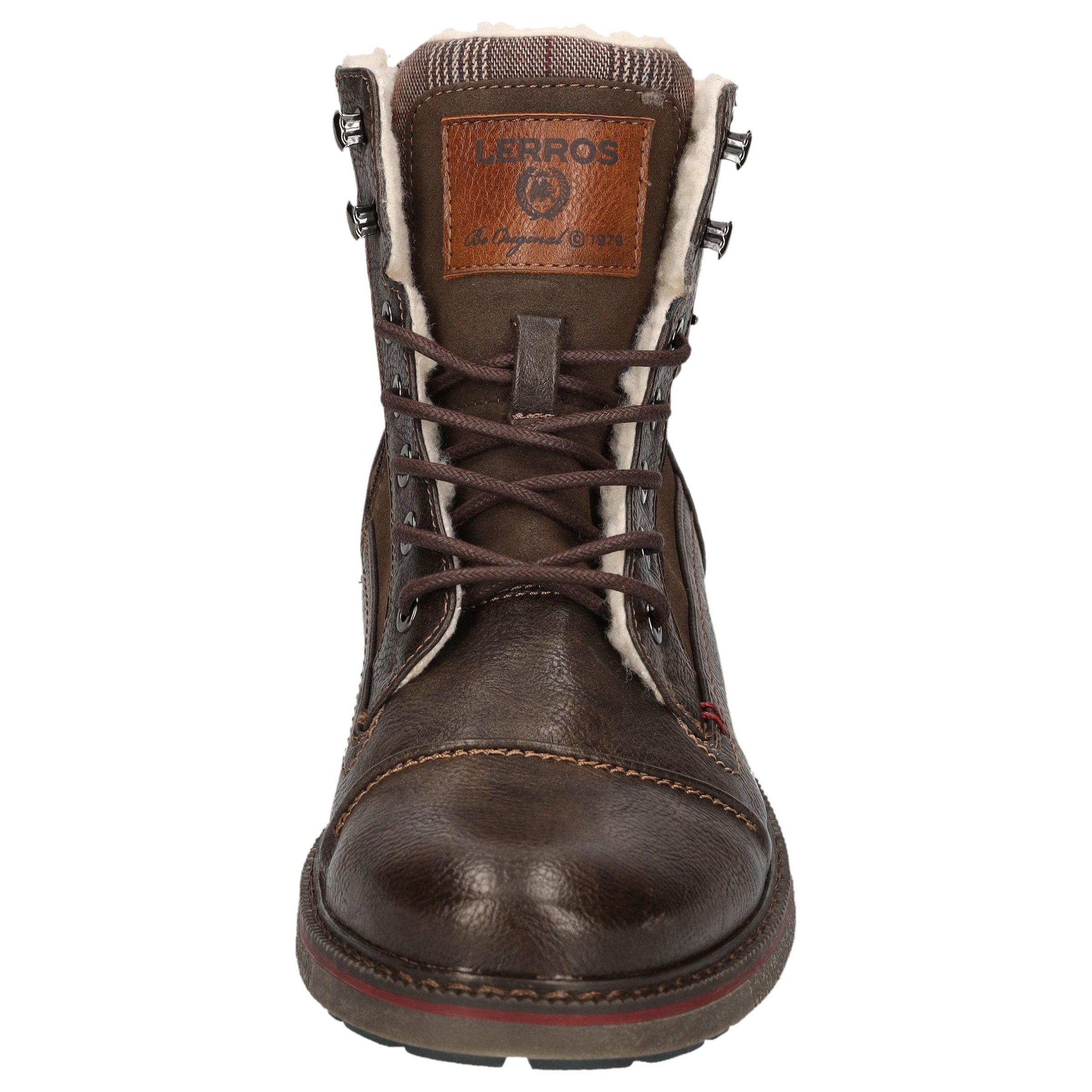 LERROS Winterboots  Workerboots, Schnürboots mit gepolstertem Karo-Schaftrand