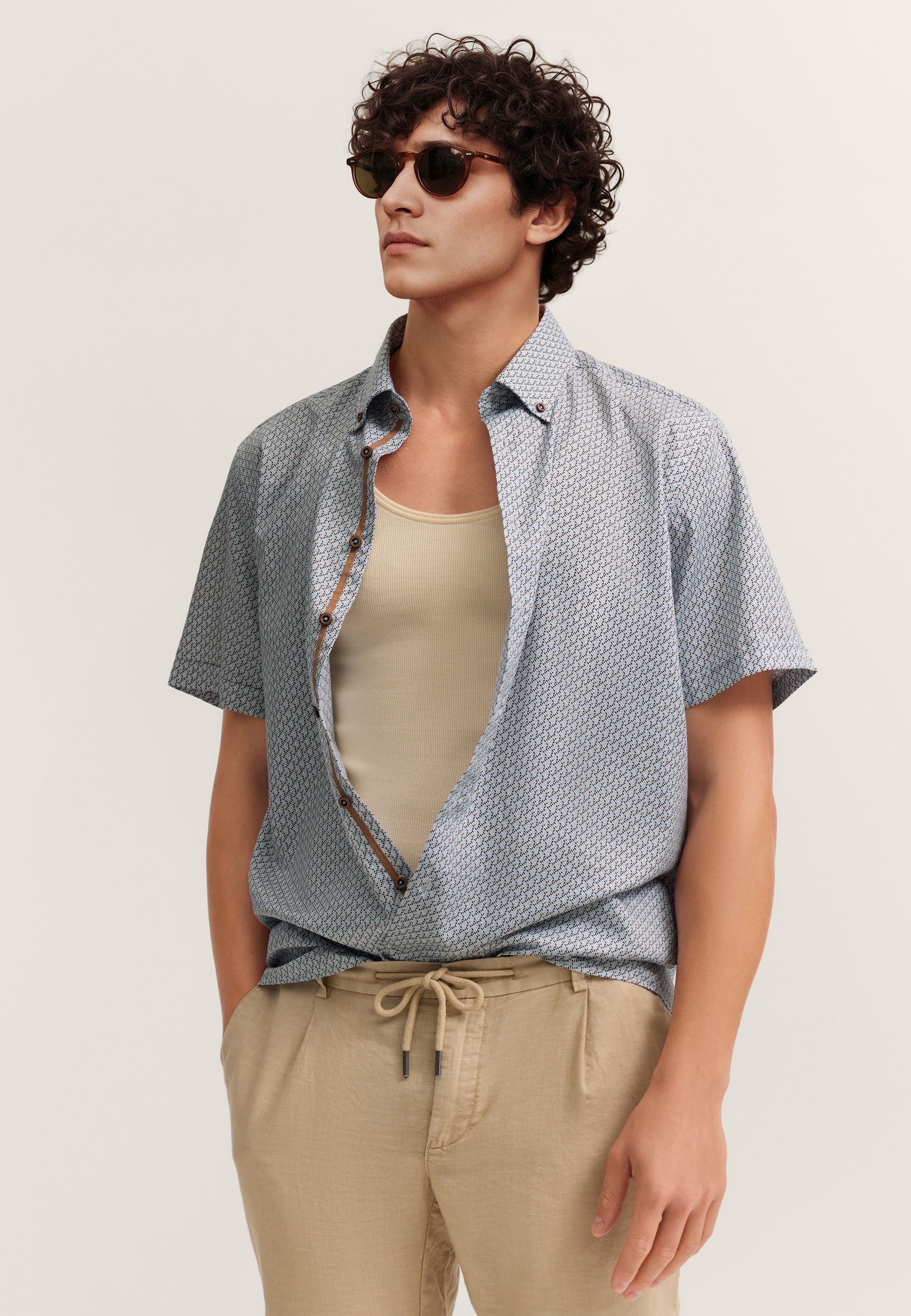 bugatti Kurzarmhemd elegant mit Allover-Muster günstig online kaufen