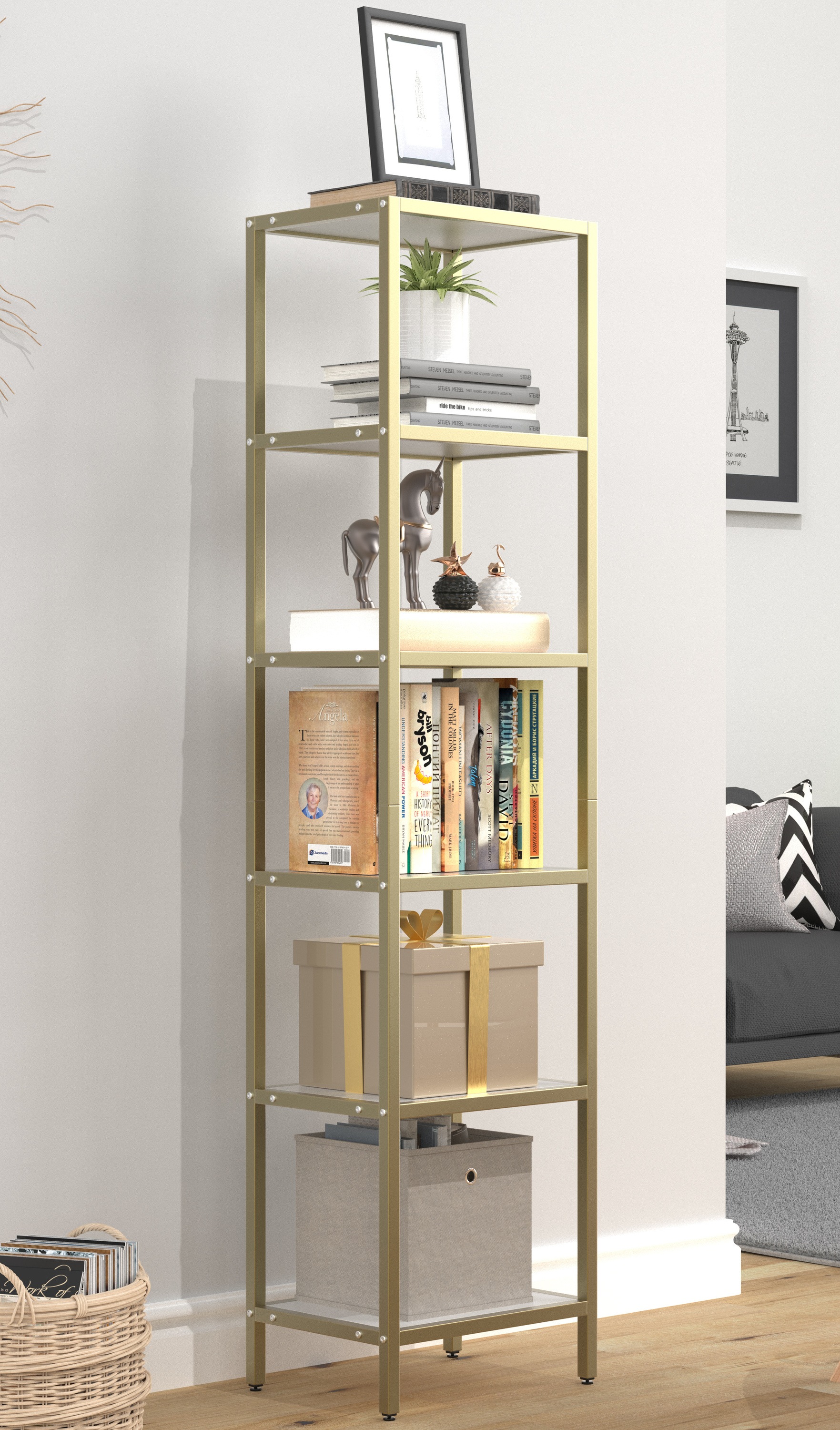 Thumbnail - VCM Standvitrine "Metall Stand Vitrine Regal Vinali M" 1 Stk. tlg.