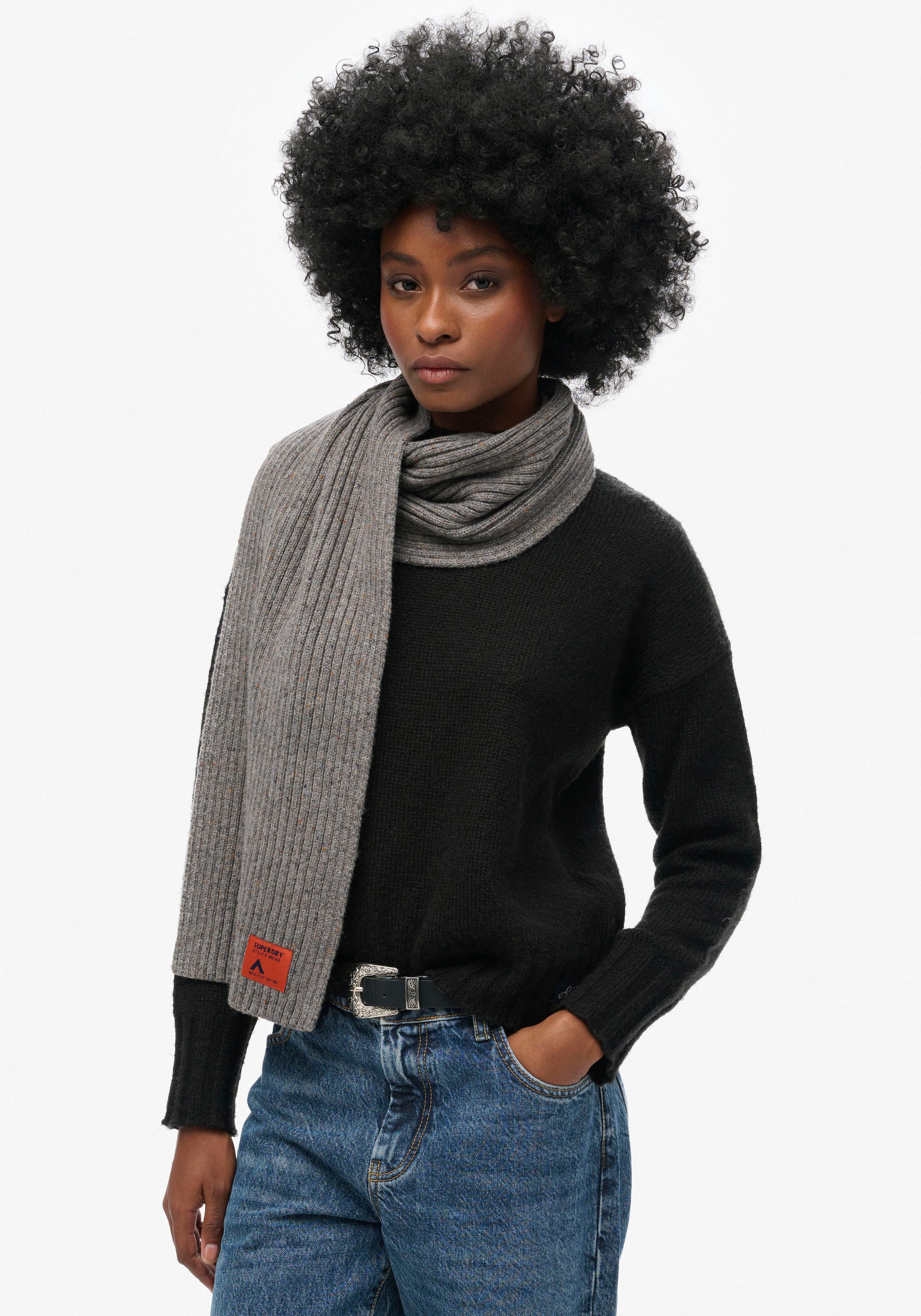 Superdry Strickschal "WORKWEAR NEP KNITTED SCARF"