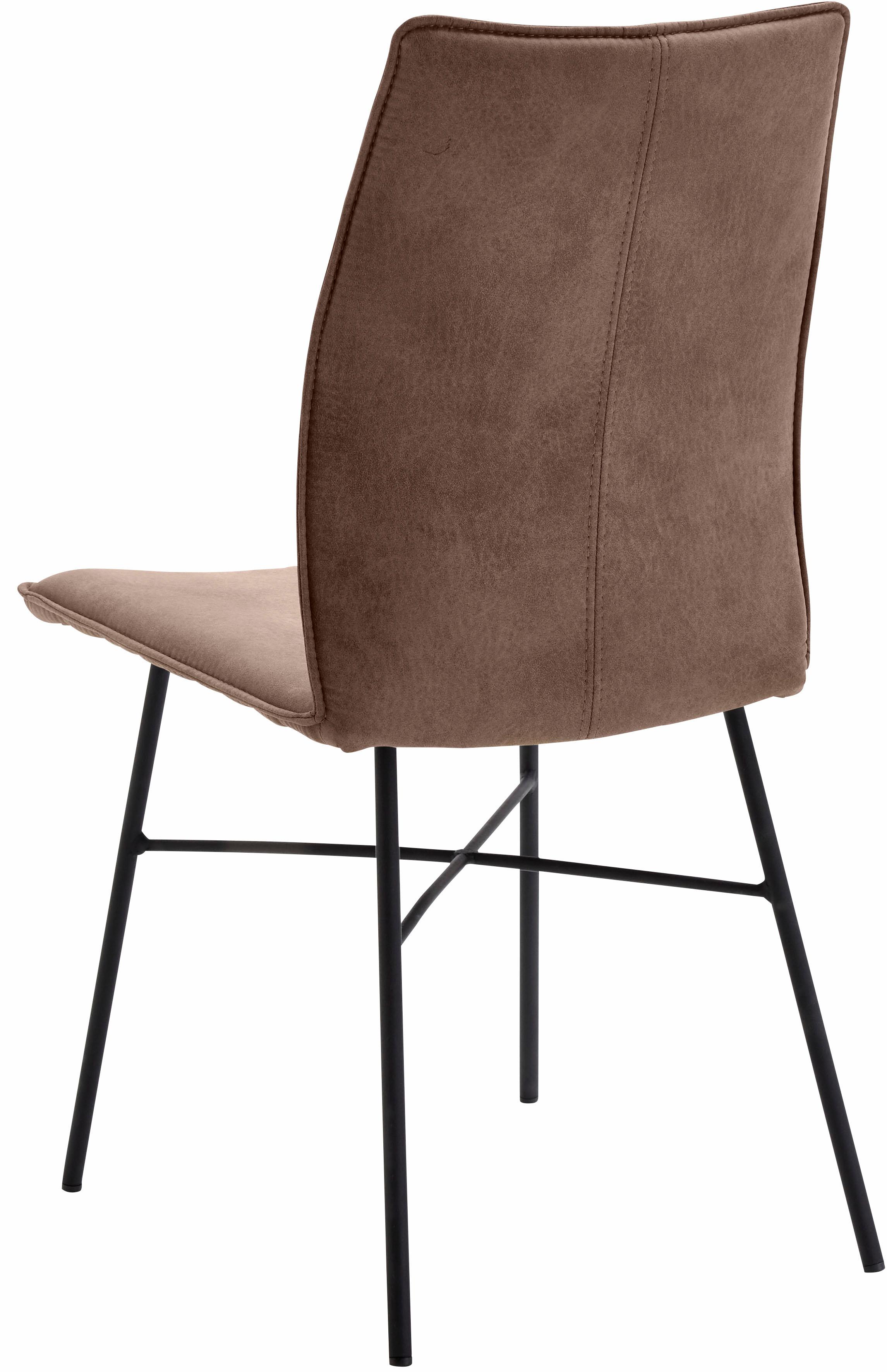 Thumbnail - NIEHOFF SITZMÖBEL 4-Fußstuhl "Capri" (Set) 2 Stk.Bezug in Microfaser oder Leder, Stativgestell aus Eisen