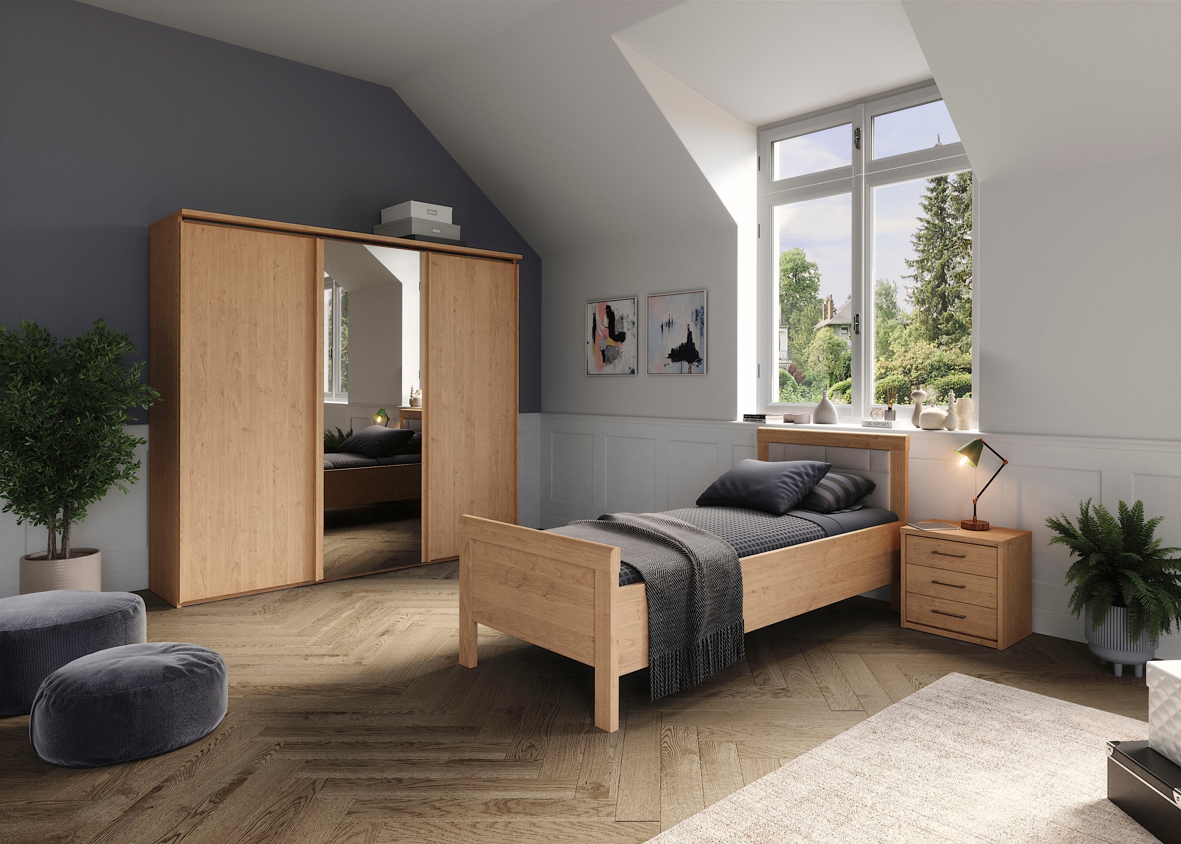 priess Einzelbett "Arnsberg" Komforthöhe mit gepolstertem Kopfteil günstig online kaufen