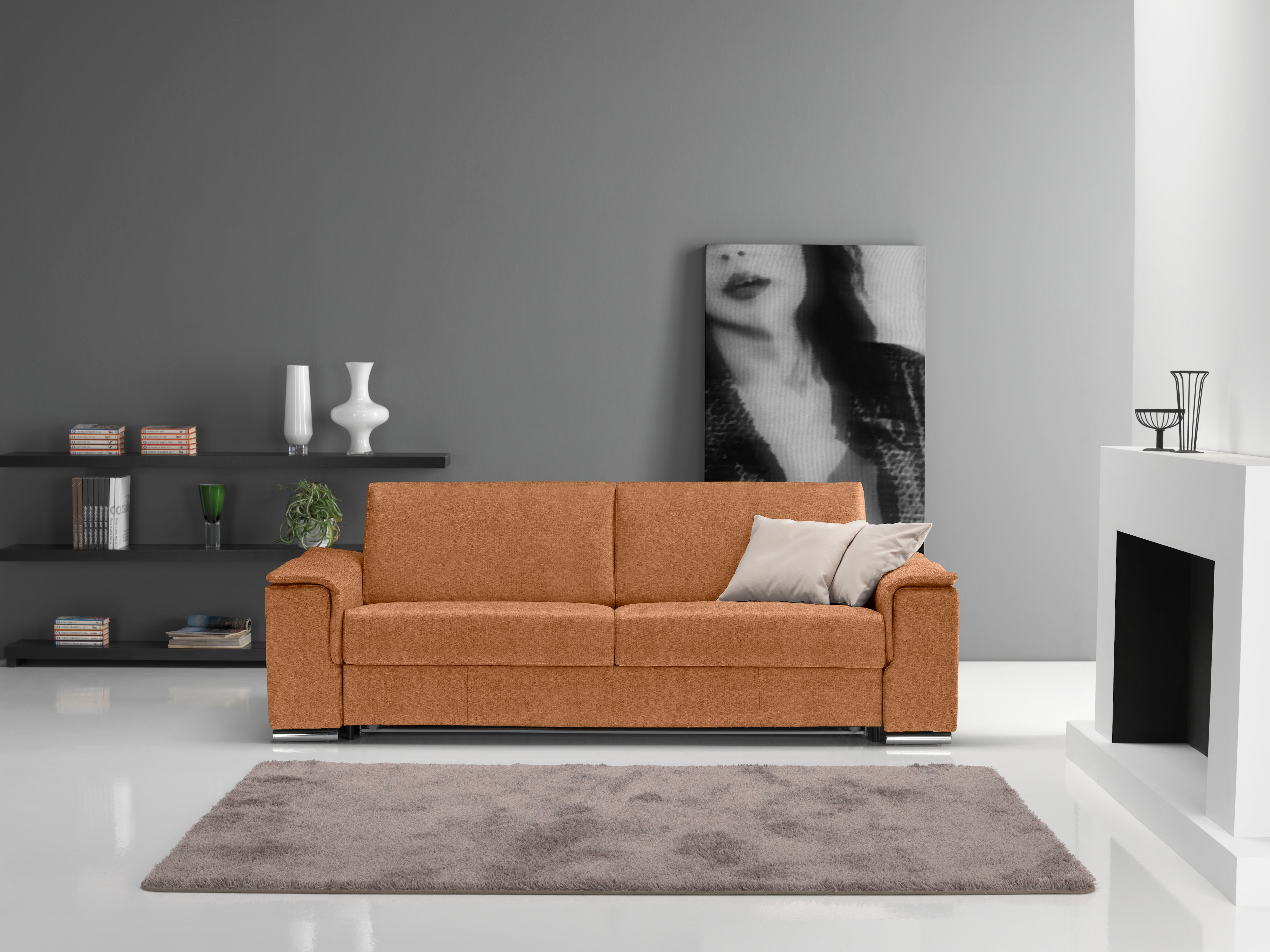 Egoitaliano Schlafsofa "Cecilia, modern & elegant, erstklassiger Sitzkomfort, Dauerschläfer" inkl. Matratze und hochwertigem Metallbettrahmen, toller Schlafkomfort
