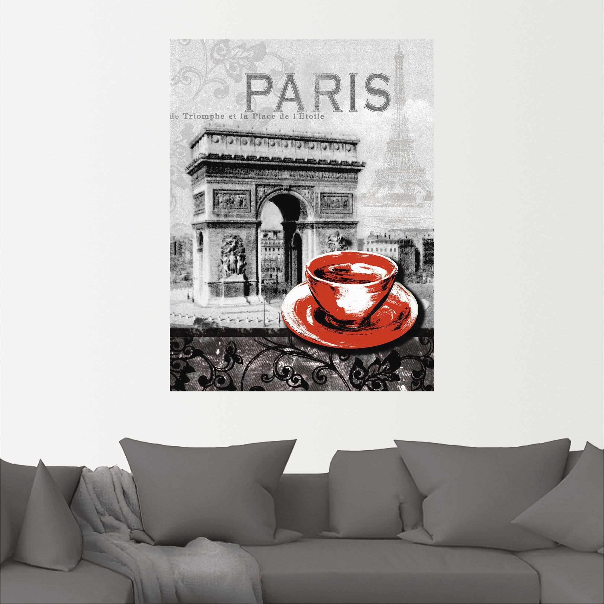 Artland Wandbild "Paris - Café au Lait - Milchkaffee", Gebäude, (1 St.), al günstig online kaufen