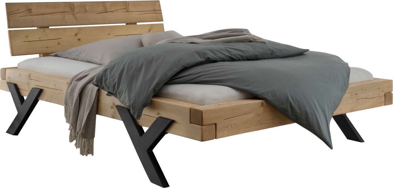 Home affaire Massivholzbett "Ultima Balkenbett Doppelbett, Füße aus Metall günstig online kaufen