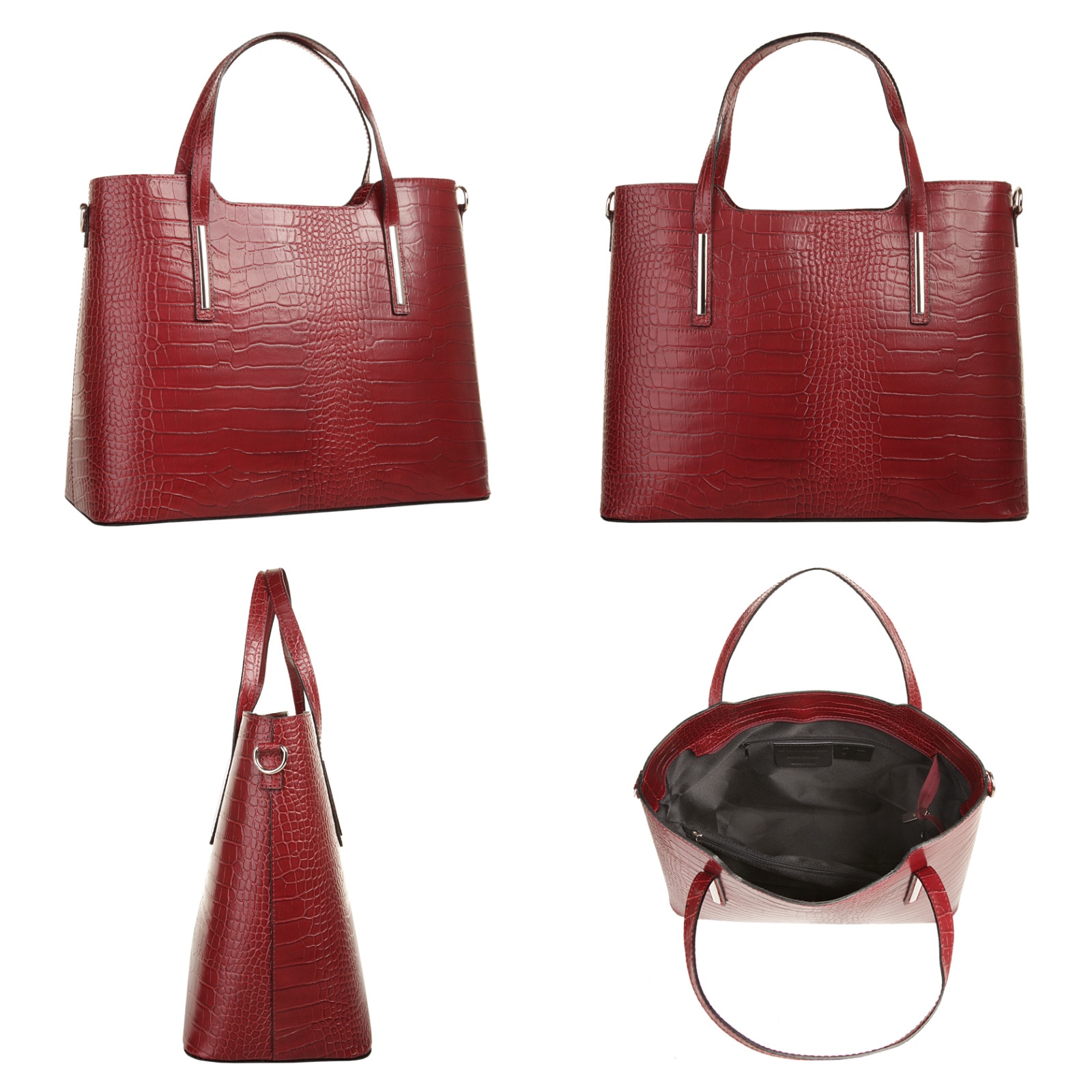 Cluty Henkeltasche, echt Leder, Made in Italy
