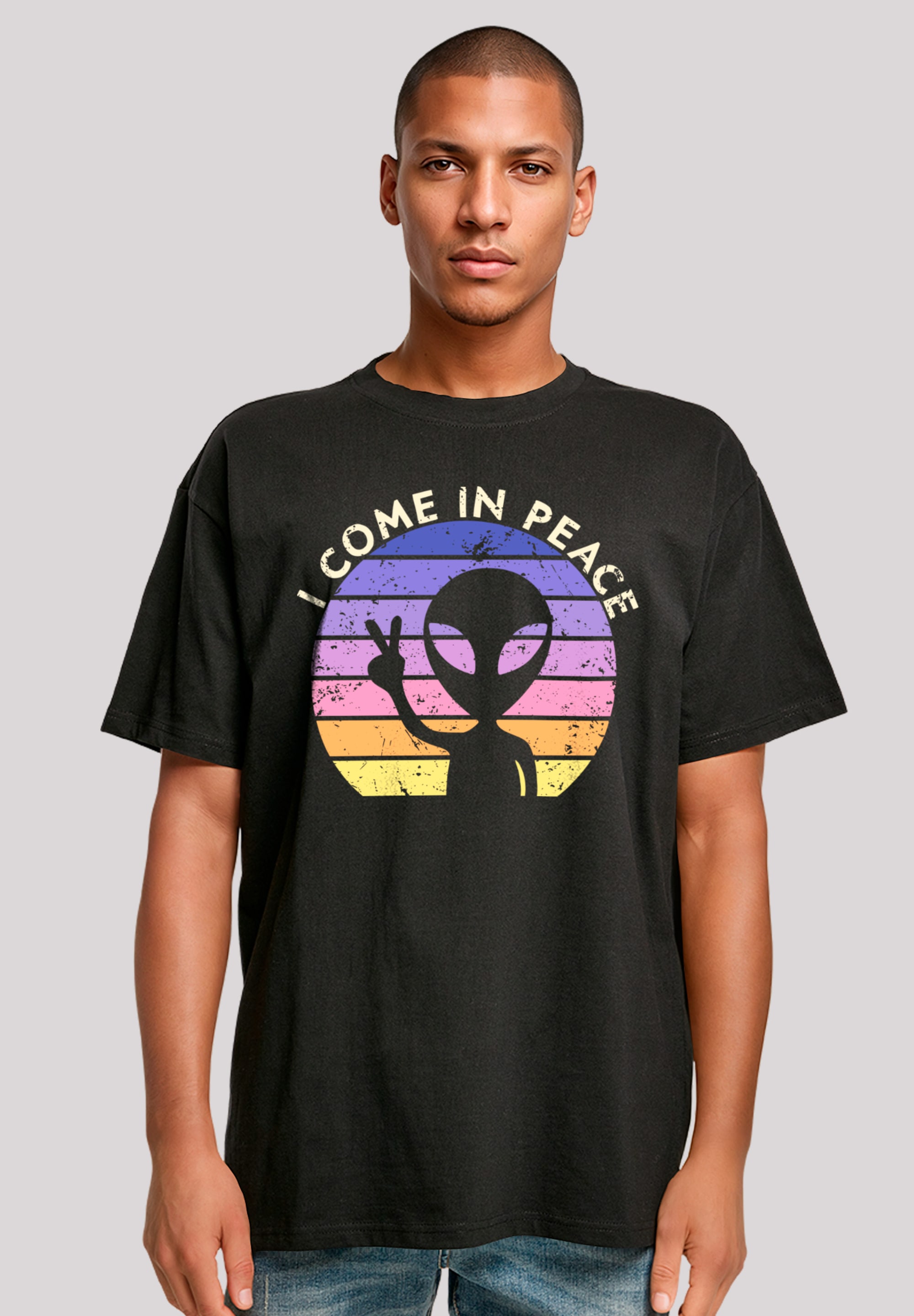 F4NT4STIC T-Shirt "Alien Peace Sunset", Premium Qualität günstig online kaufen