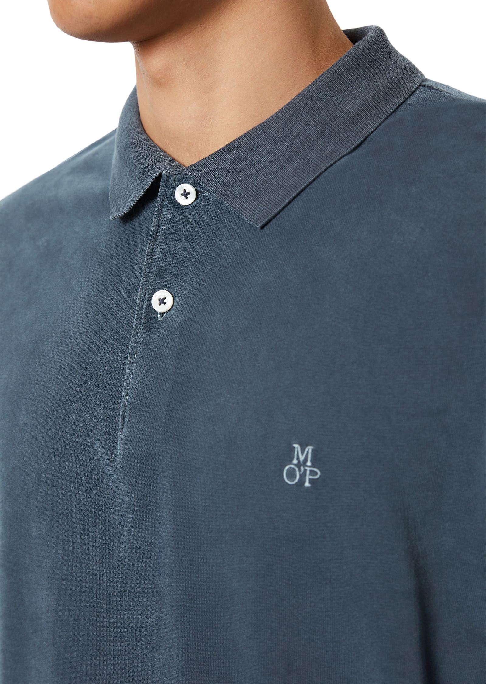 Marc O'Polo Langarm-Poloshirt »aus reiner Bio-Baumwolle«