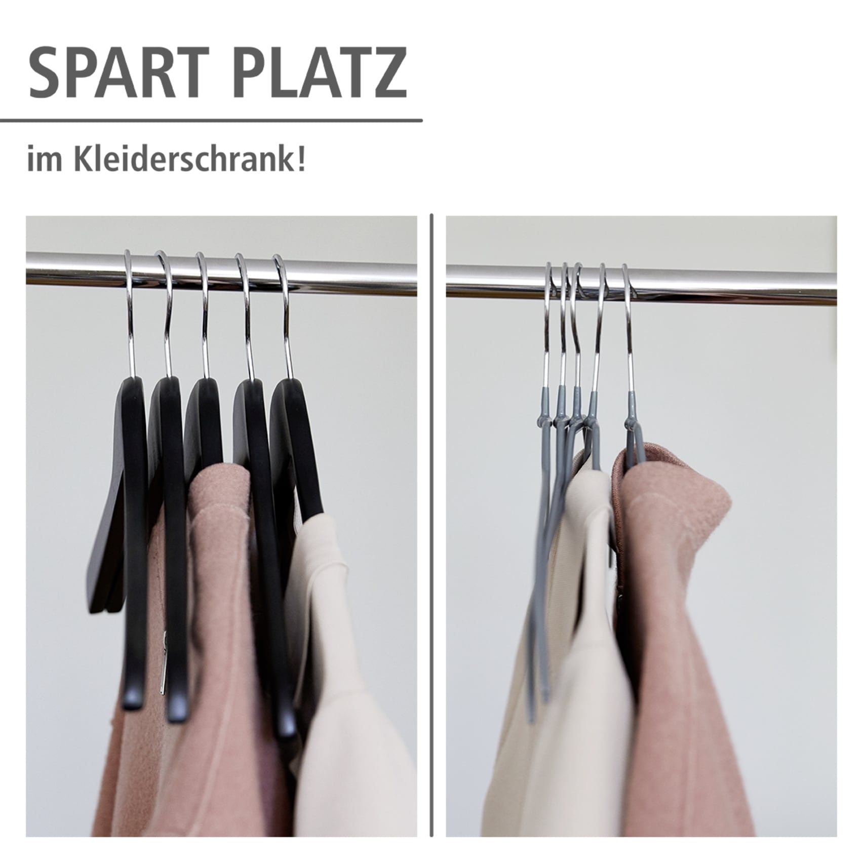 WENKO Kleiderbügel »Modell Alessia« rutschfeste Beschichtung, extra dünn, platzsparend