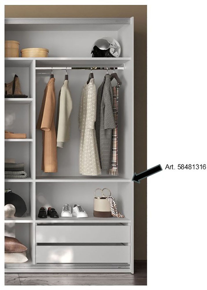 INOSIGN Einlegeboden »Malmo Weiß (1St), nur verwendbar mit Zubehör Inneneinteilung«, für Schwebetürenschrank, Breite 90 cm, Tiefe 50 cm, Höhe 2,2 cm