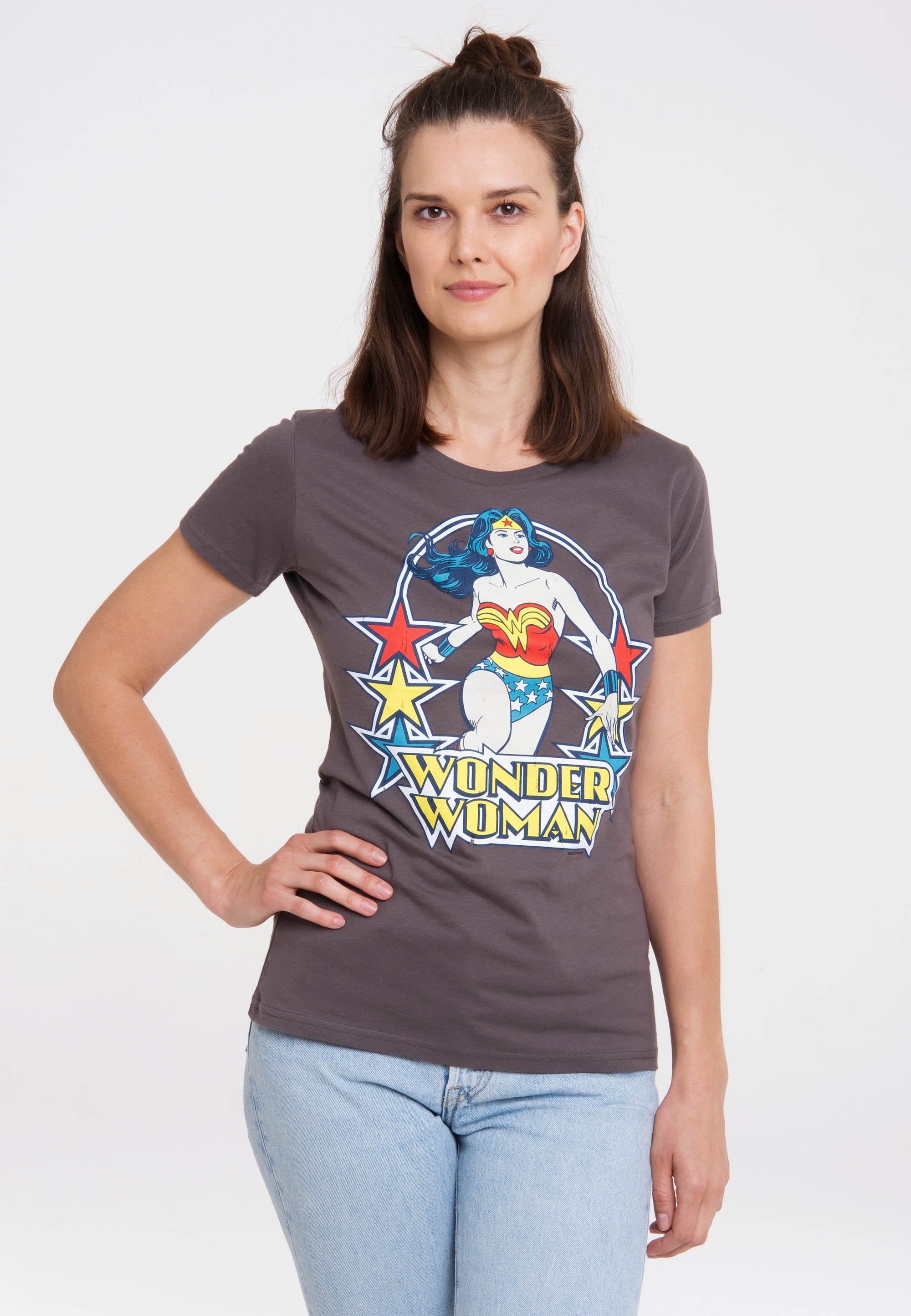| für BAUR T-Shirt kaufen Wonder DC Print Woman lizenziertem Comics mit Stars«, LOGOSHIRT »Print