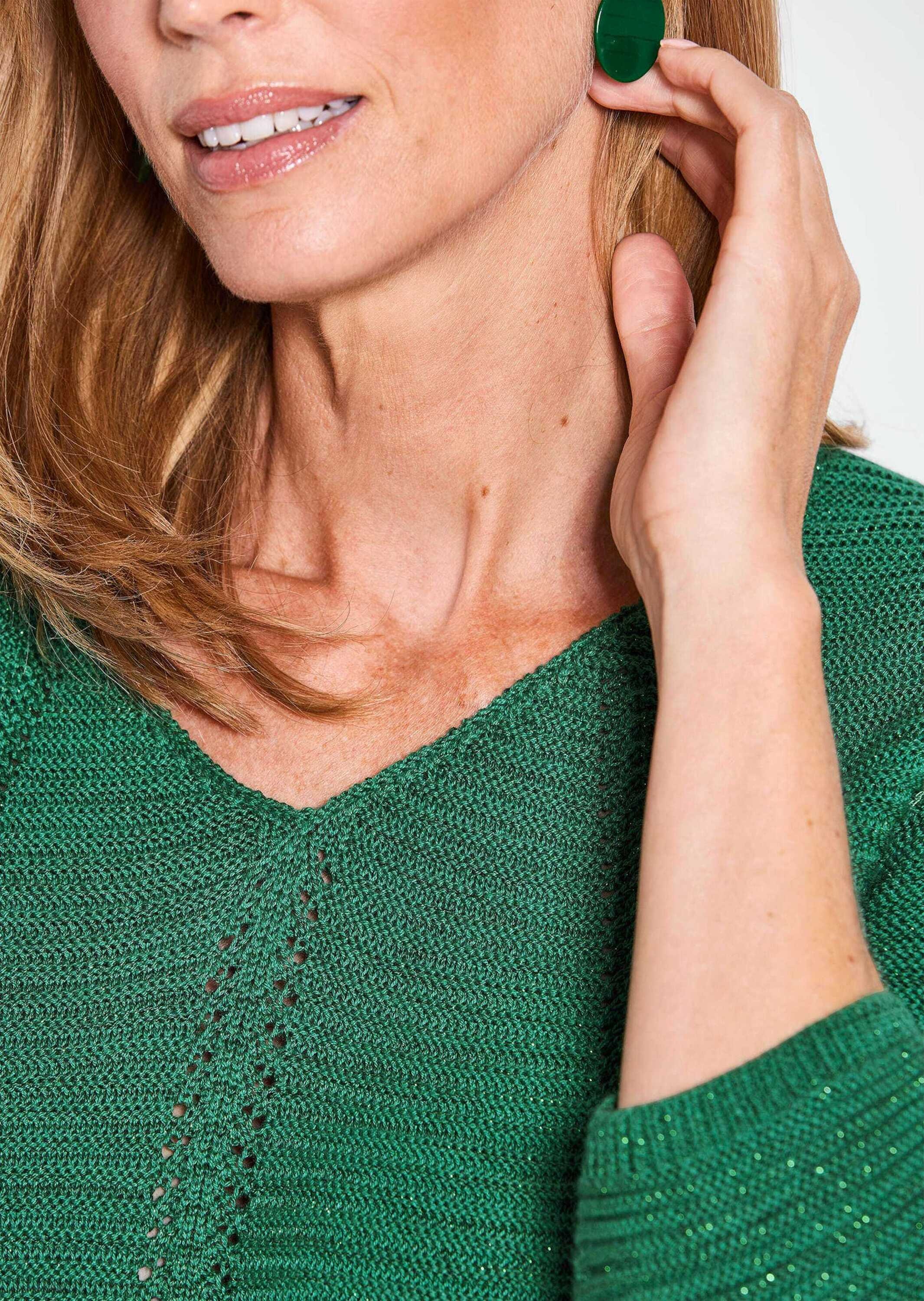 GOLDNER Rundhalspullover »Eleganter V-Ausschnitt Pullover«
