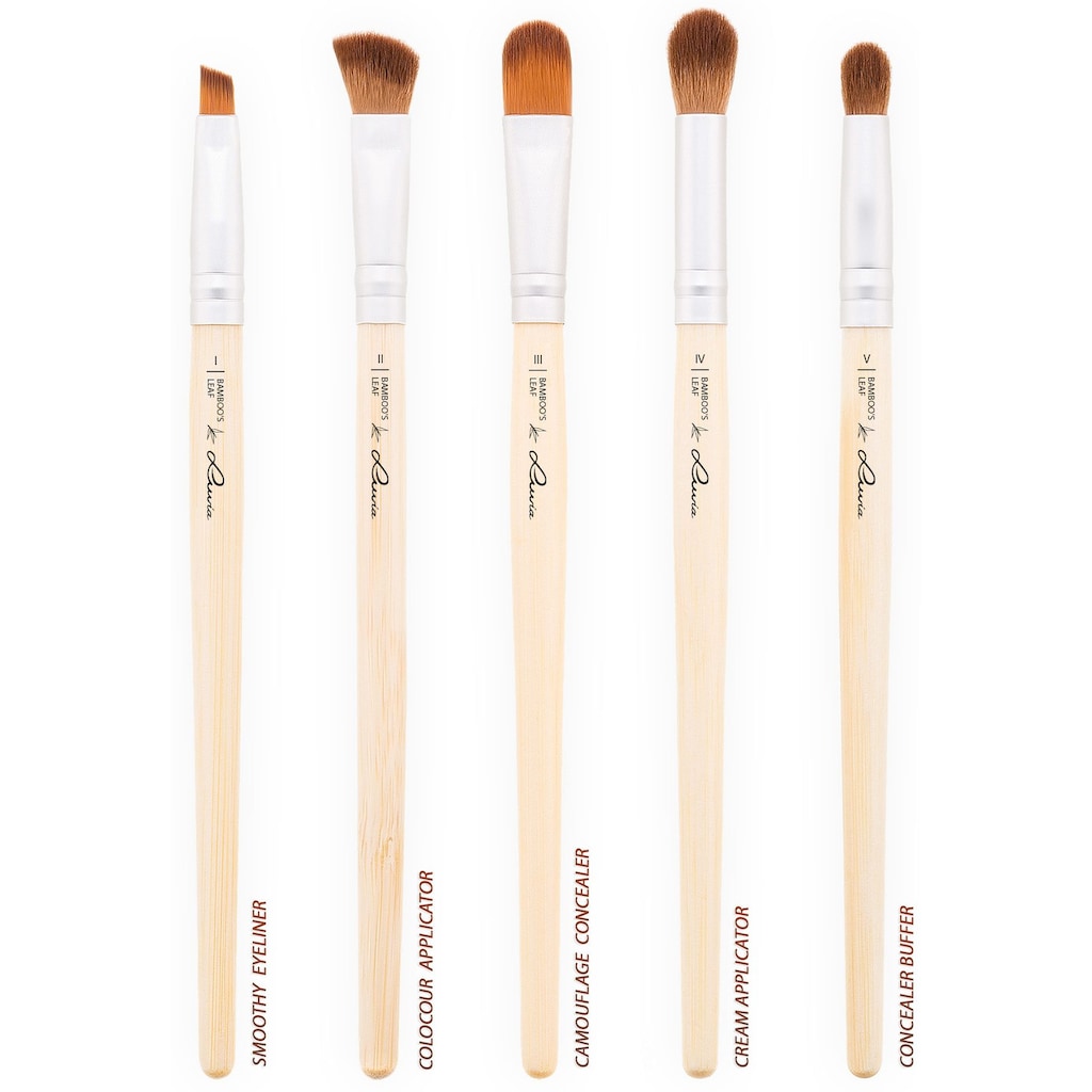 Luvia Cosmetics Kosmetikpinsel-Set »Bamboo's Leaf«, (8 tlg., mit Aufbewahrungstasche)