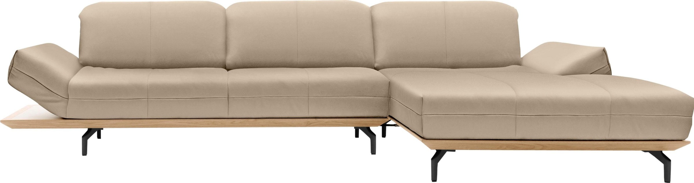 Creation BY ROLF BENZ Ecksofa »CR.420, Designecksofa, L-Form«, in 2 Qualitäten, Holzrahmen in Eiche Natur oder Nußbaum, Breite 313 cm