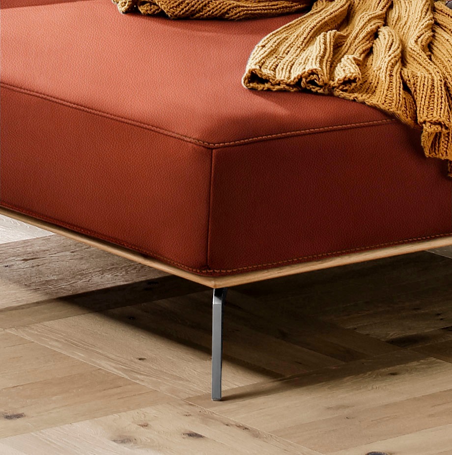 Thumbnail - W.SCHILLIG Ecksofa "run, Designsofa, bequem, L-Form" mit elegantem Holzsockel, Füße in Chrom glänzend, Breite 299 cm