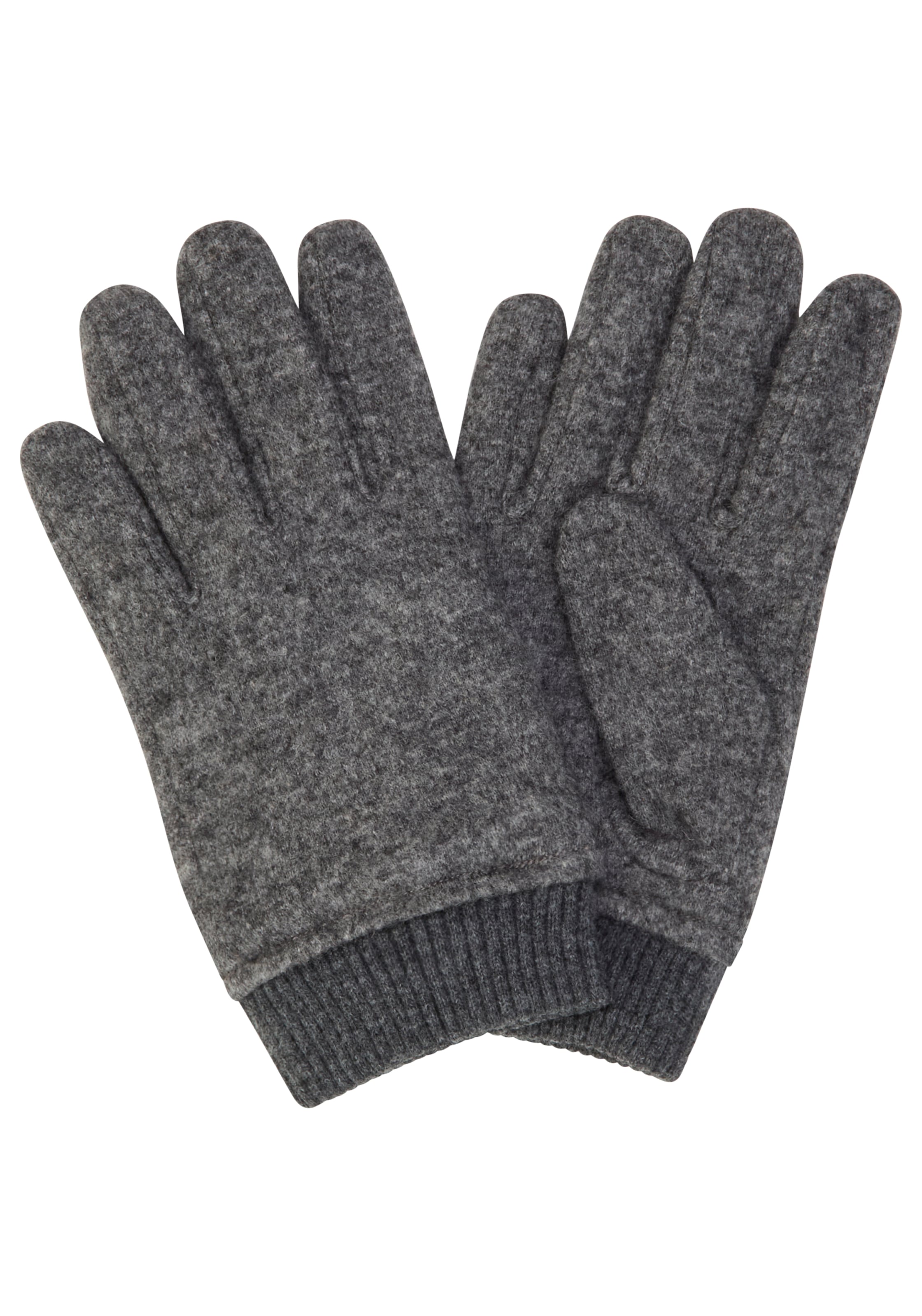 BOSS Strickhandschuhe "Kalsper" mit Labelaufnäher aus Leder günstig online kaufen