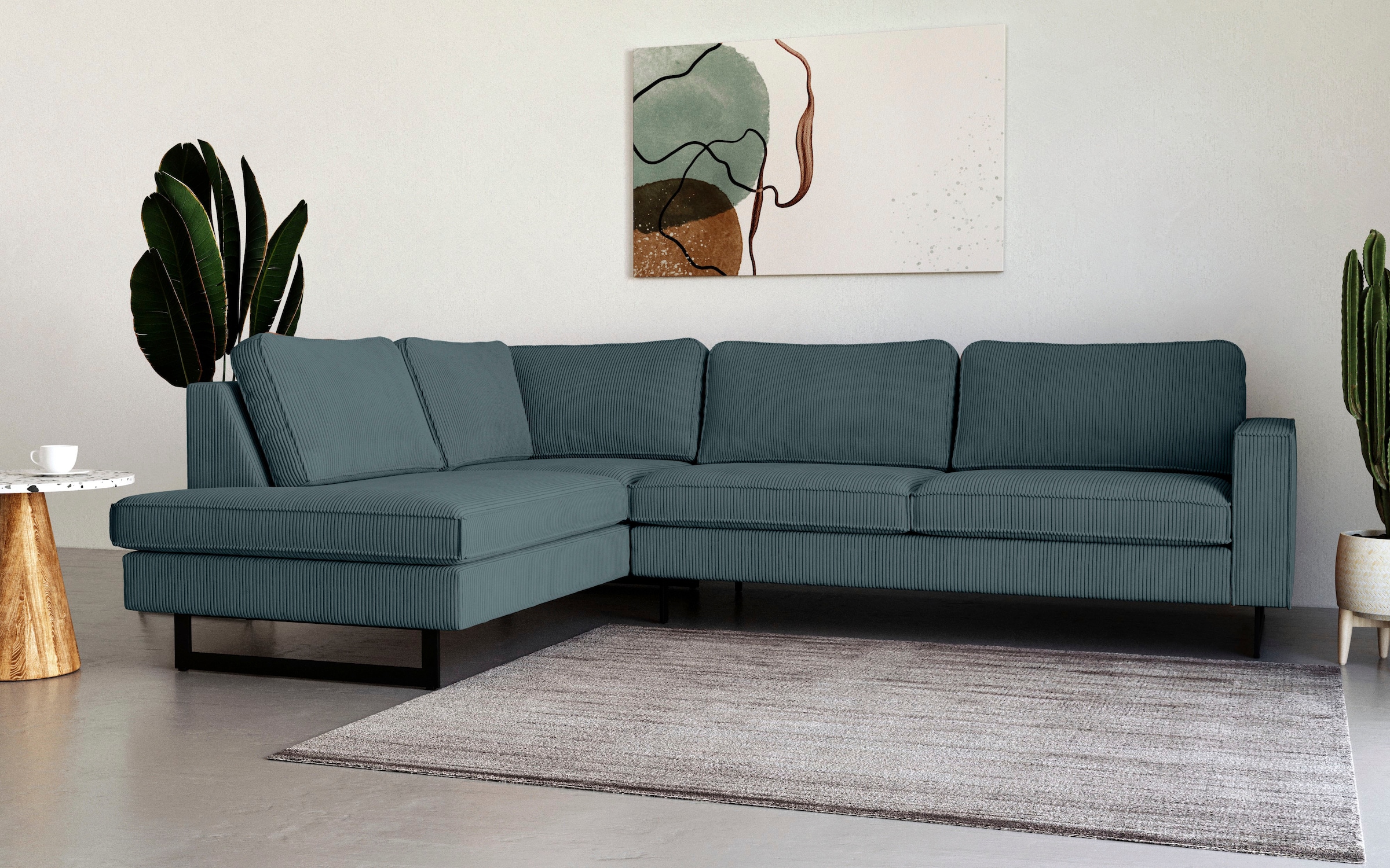 Home affaire Ecksofa "Pinto, 290 cm, Cord, Chenille, Lederoptik, Ottomane l günstig online kaufen