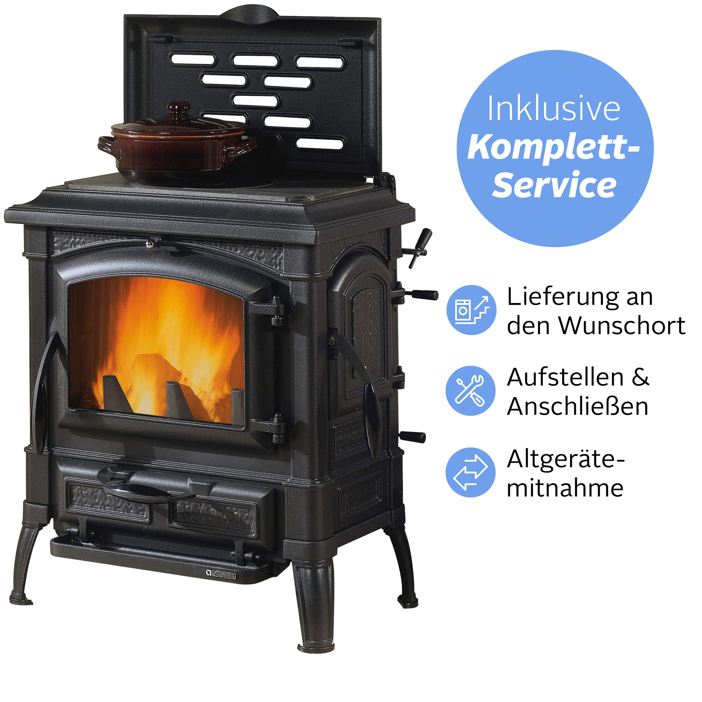 La Nordica Kaminofen »»ISETTA EVO««, (Alles inklusive Service: Aufstellen, Anschließen, Altgerätemitnahme), Wunschort Lieferung