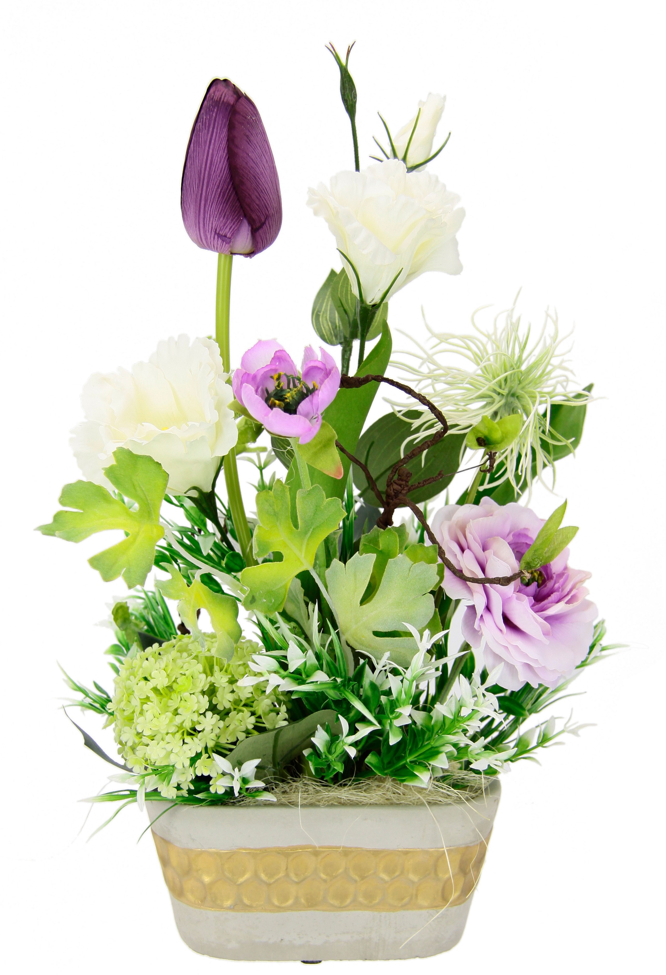 I.GE.A. Kunstblume »Arrangement Ranunkel/Lysianthus«, (1 St.), Pflanzschale aus Rinde... kaufen
