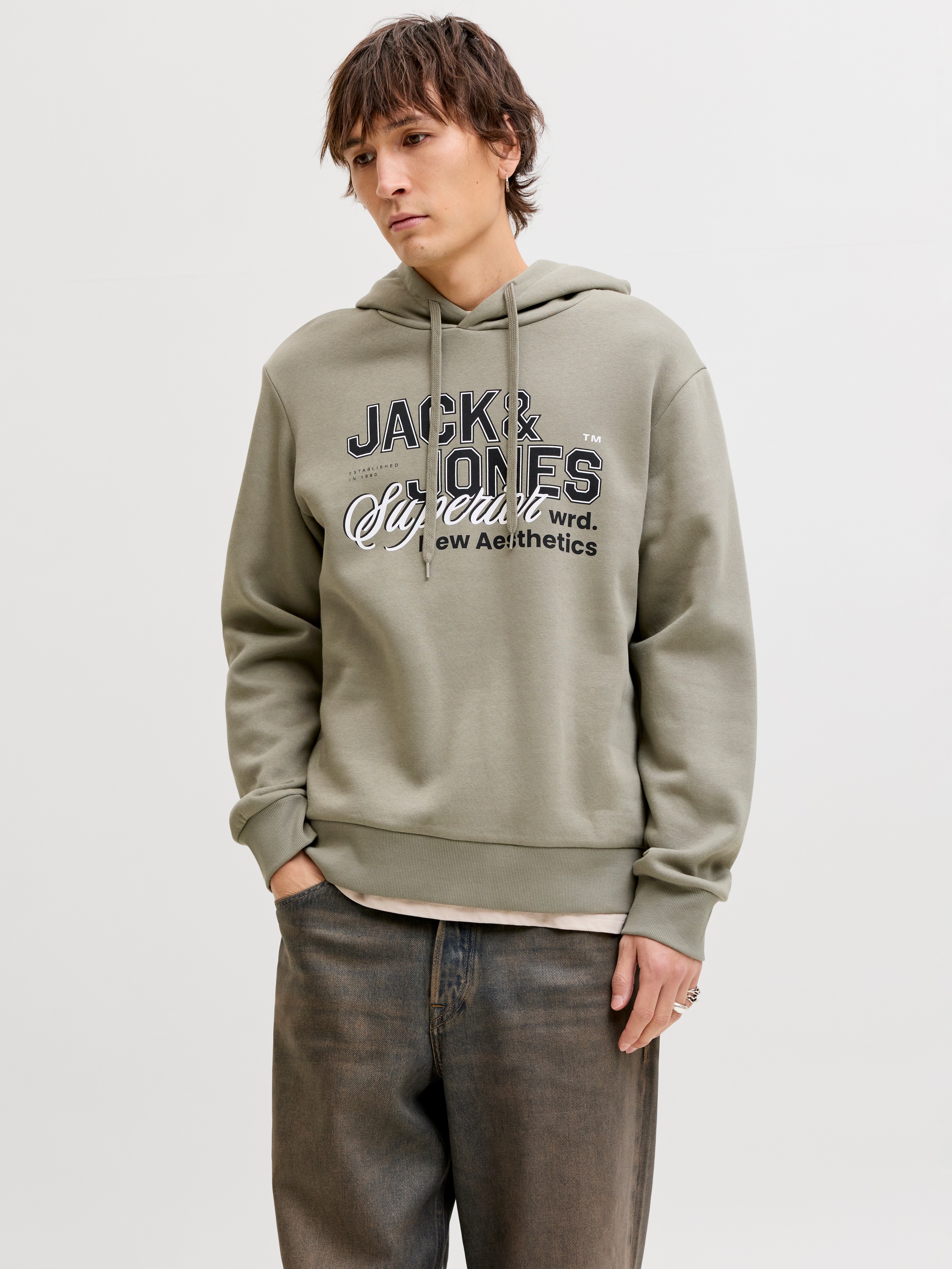 Jack & Jones Sweat à Capuche 12279649 Logo 2 Colors Vetiver M Homme 2