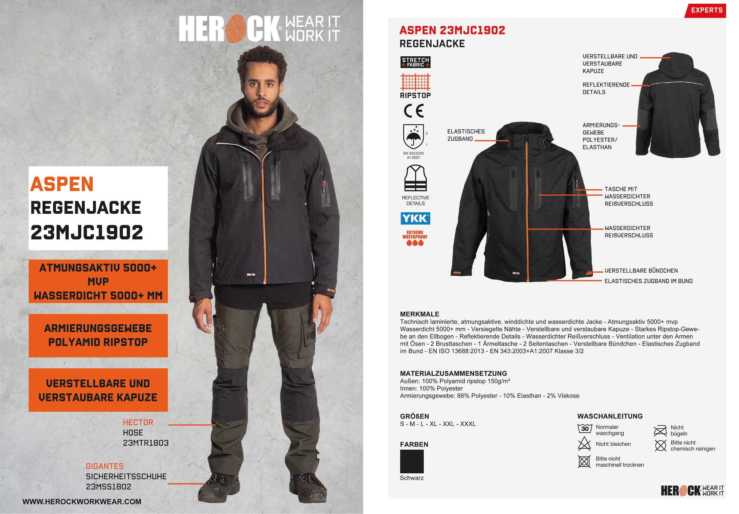 Herock Regenjacke »Aspen«, mit Kapuze, Technisch laminierte, atmungsaktive,  winddichte und wasserdichte Jacke für kaufen | BAUR
