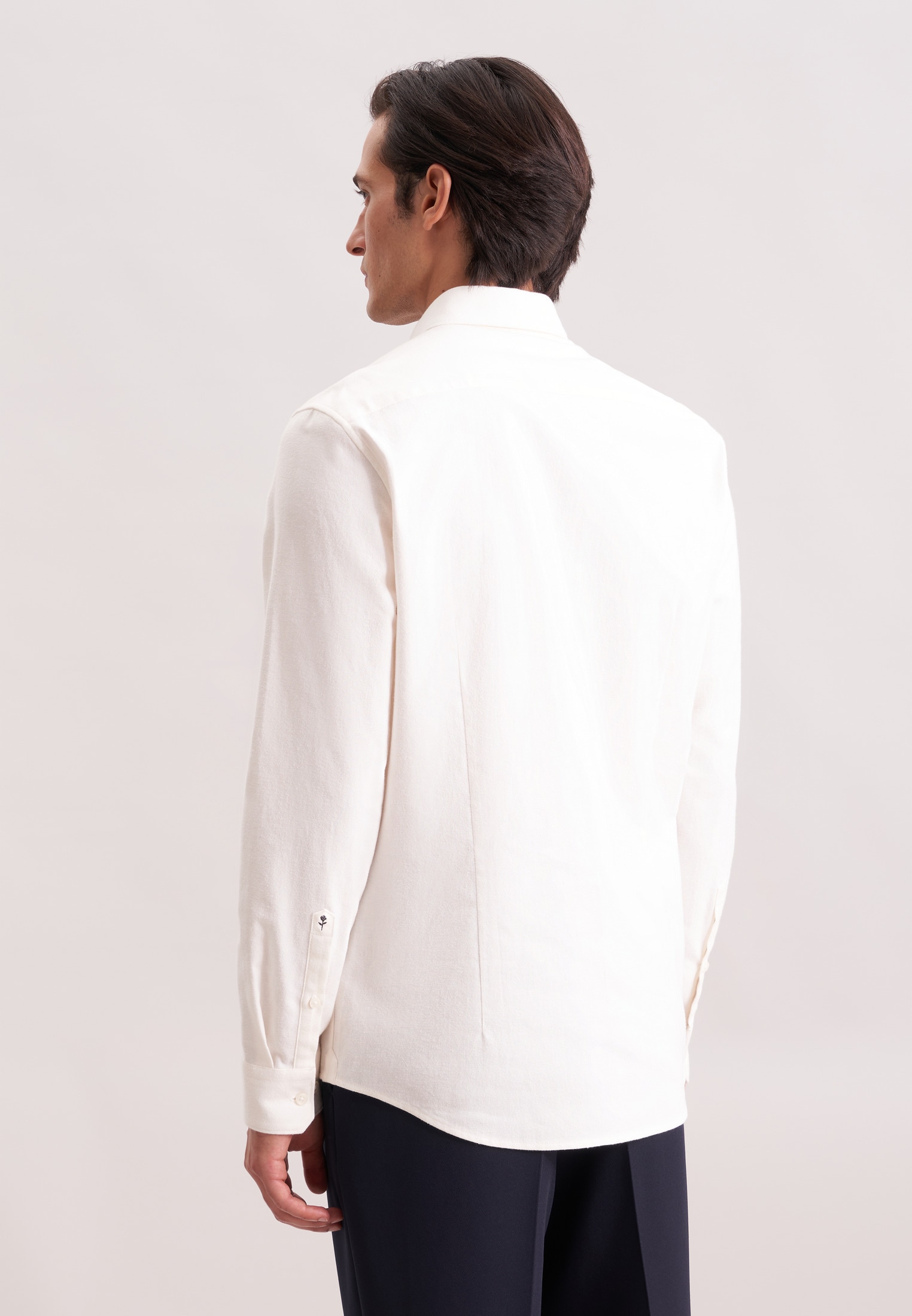 seidensticker Flanellhemd, Slim 1/1 Button-Down-Kragen Uni