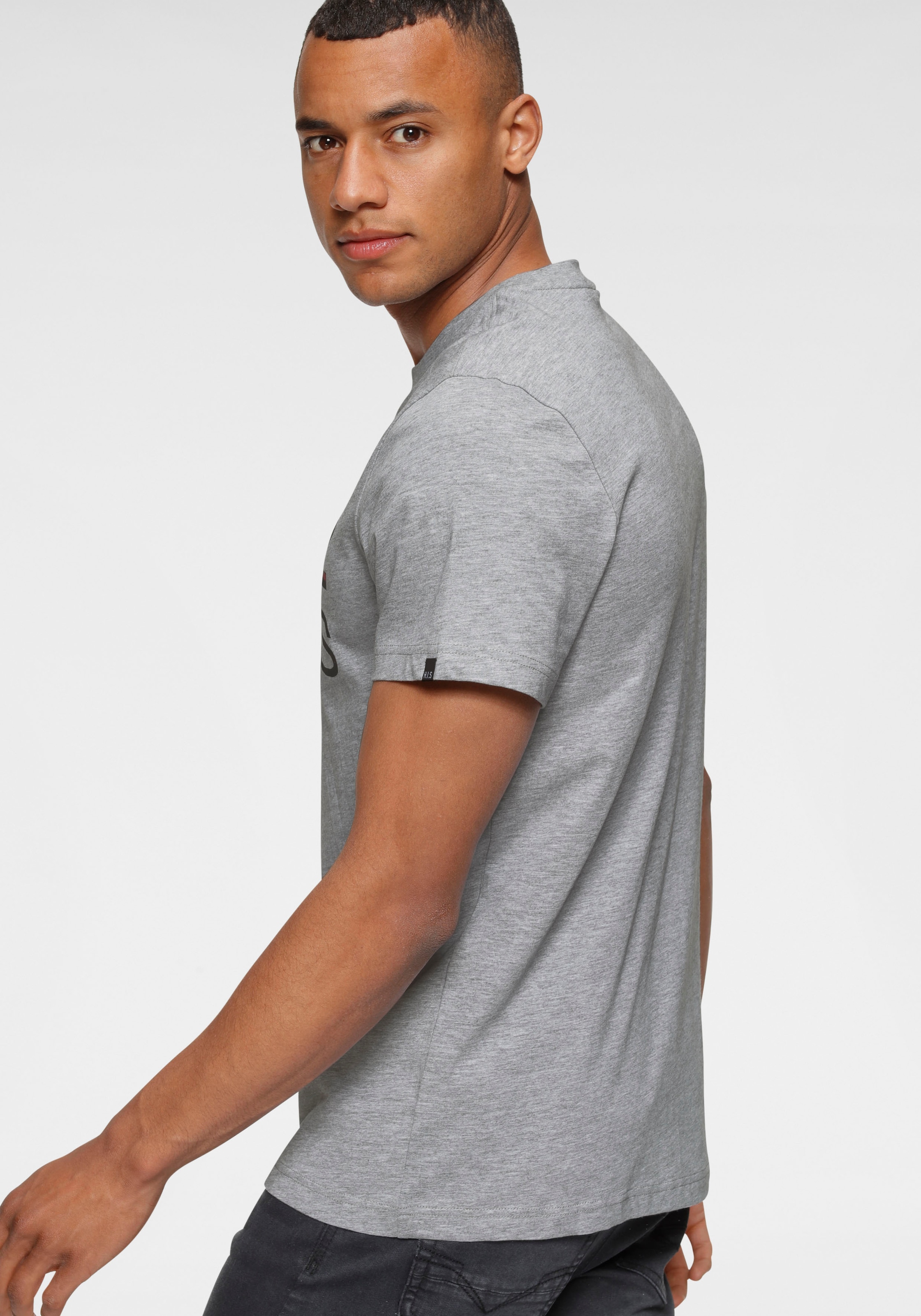 H.I.S Rundhalsshirt, (Packung, 2er-Pack), schmal geschnitten, bedrucktes Design, Rundhals, aus Baumwolle