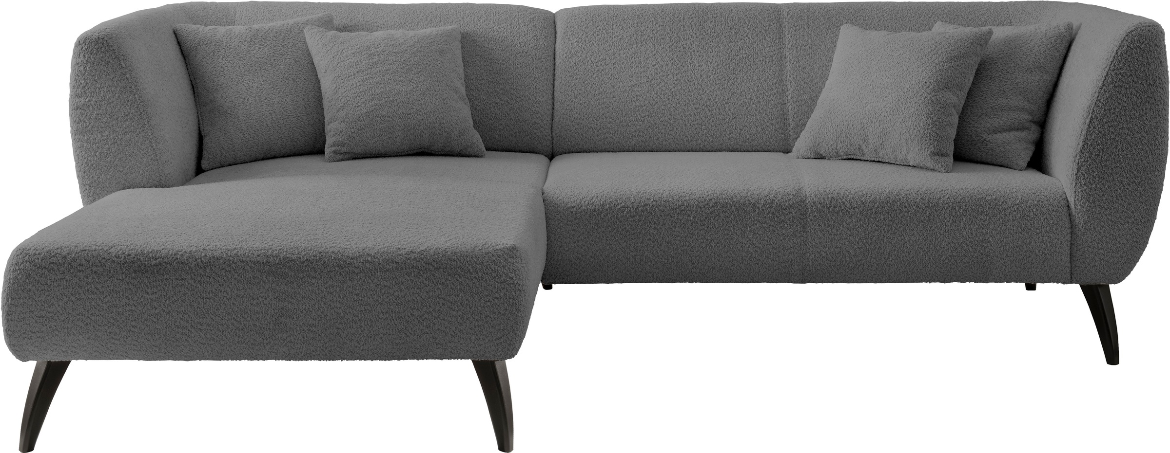INOSIGN Ecksofa »Colori L-Form«, Holzfußfarbe wählbar, inkl. 4x Zierkissen