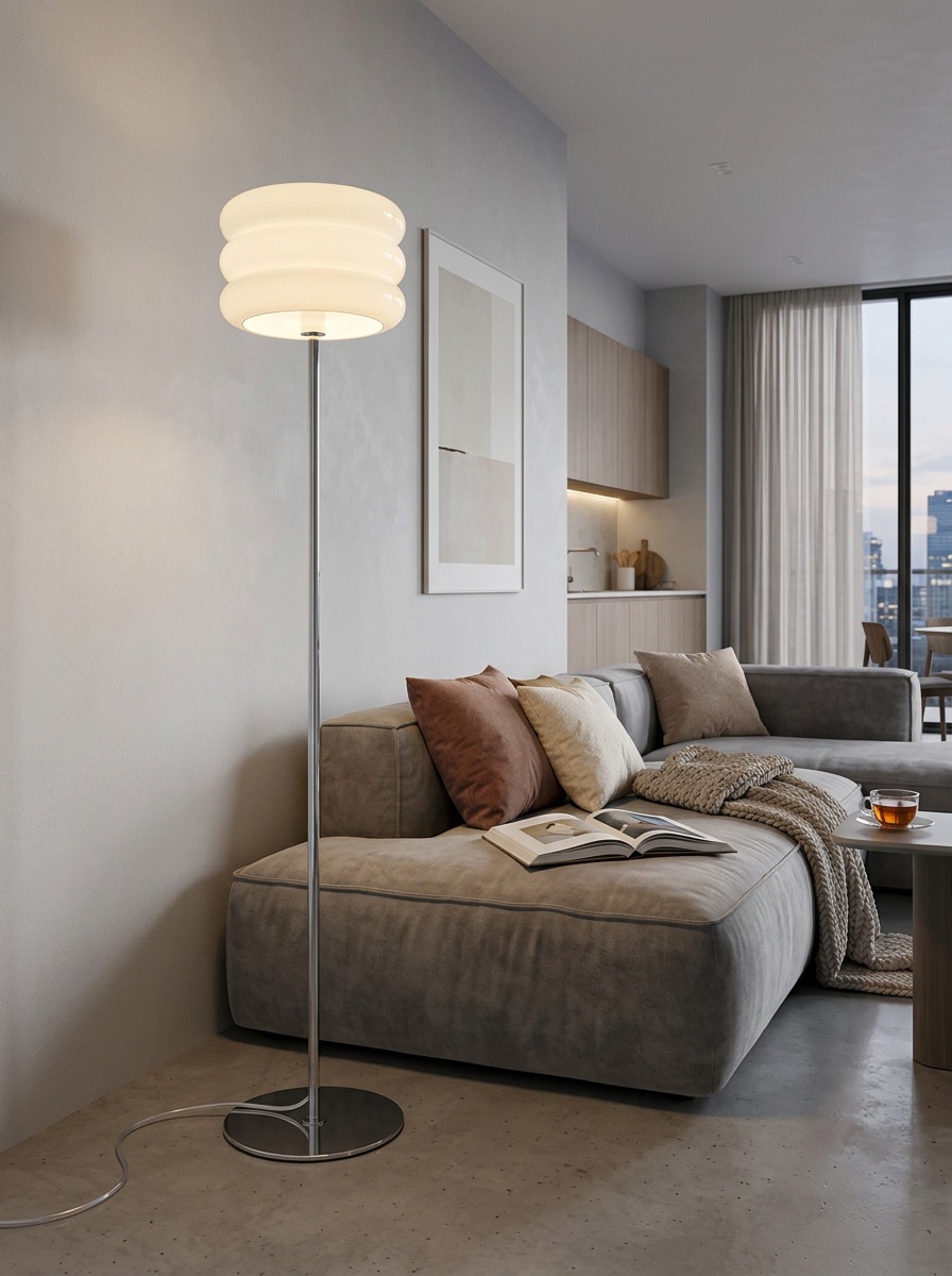 EGLO LED Stehlampe »TORTORA« E27 1 Stk. Stehleuchte, Lampe, Wohnzimmerlampe, chrom Glas, H:160cm, Ø 30 cm
