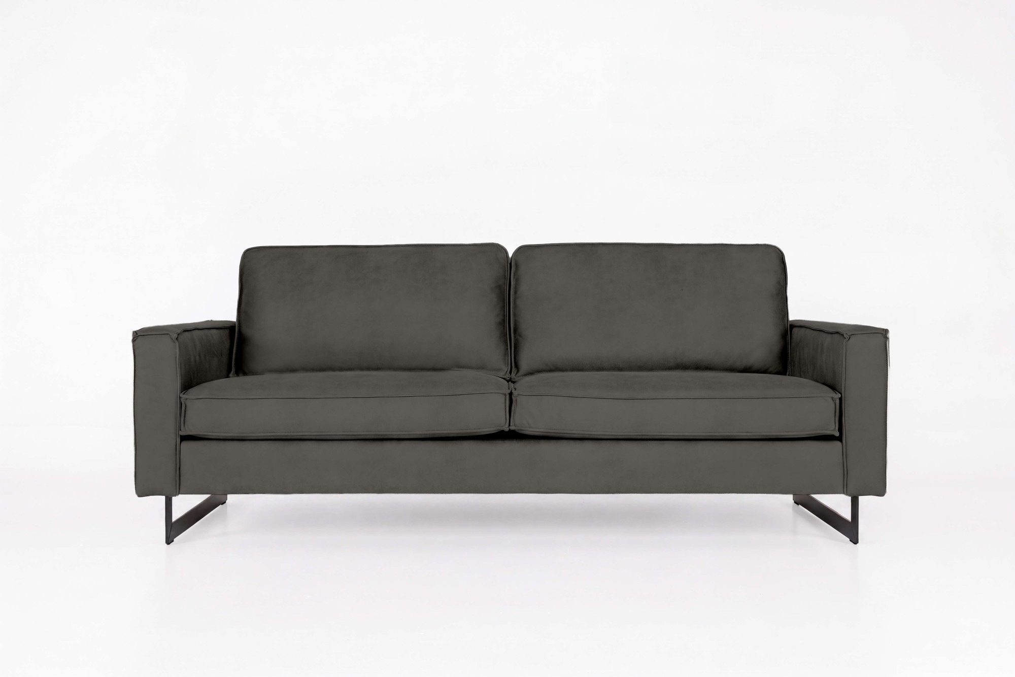OTTO home 3-Sitzer »Pinto, 206 cm, Cord, Chenille, Lederoptik« mit Keder, schwarze Metallfüße, Wellenunterfederung