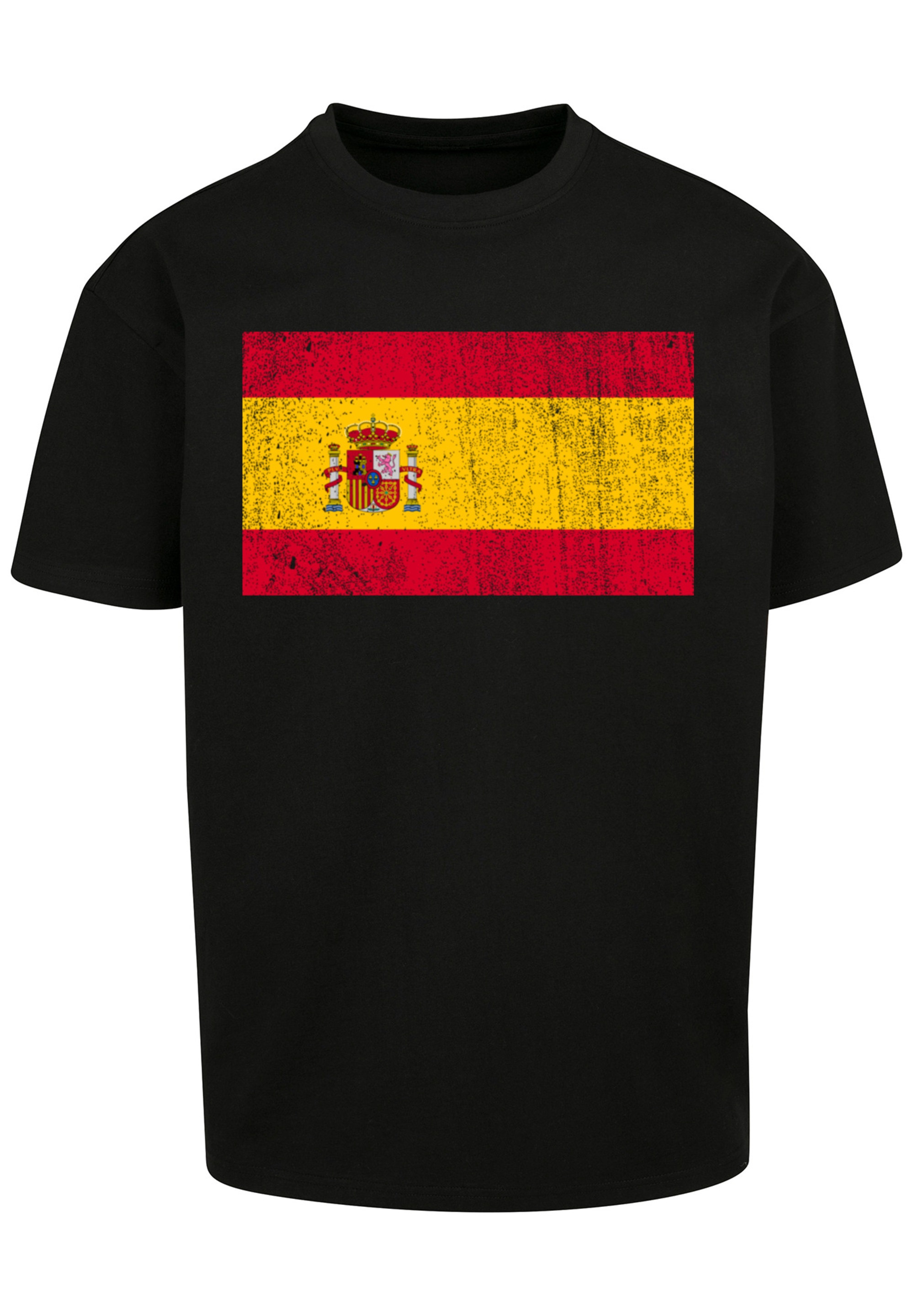F4NT4STIC T-Shirt »Spain Spanien Flagge distressed«, Print