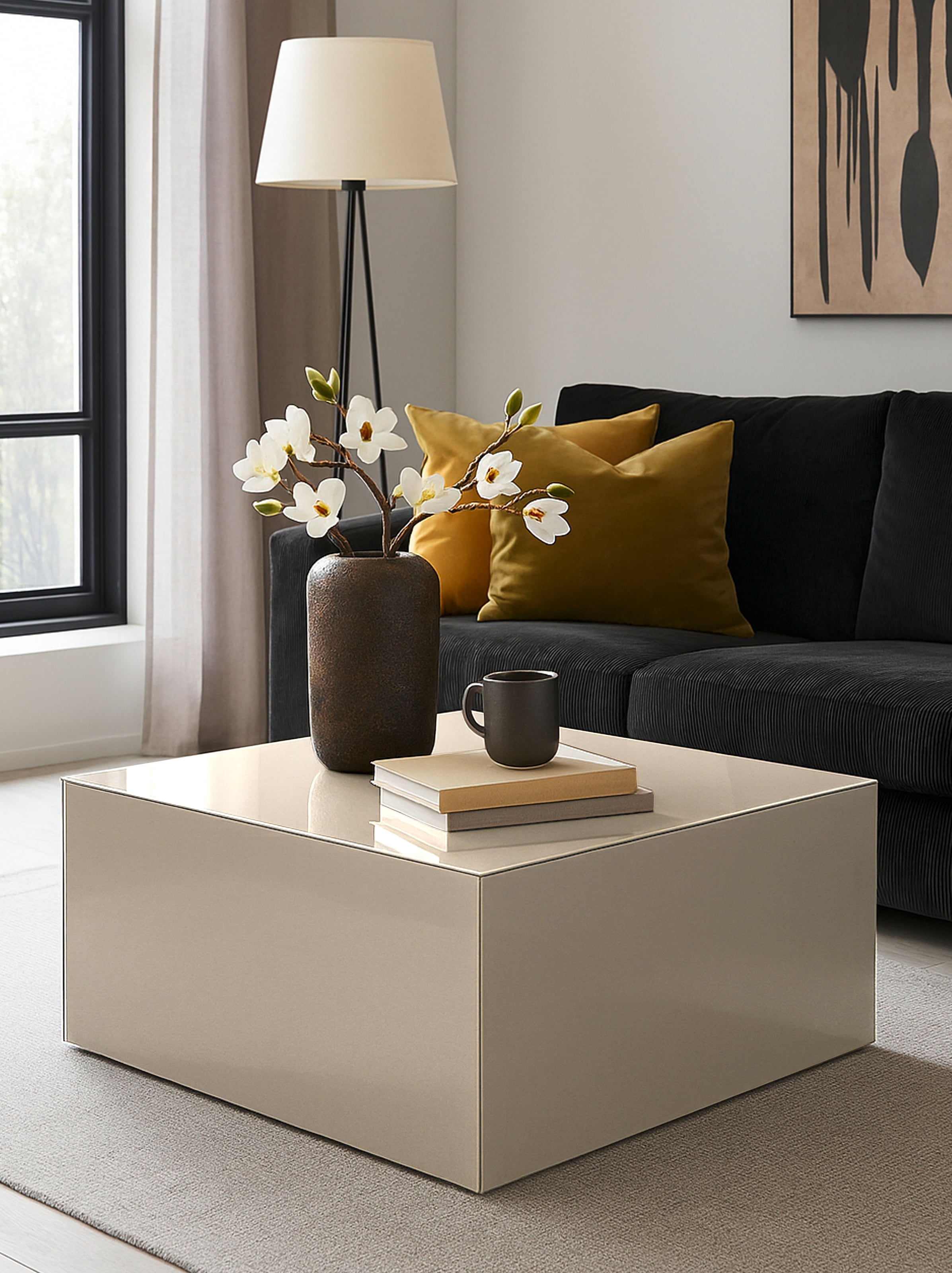 Mäusbacher Couchtisch Couchtisch auf Rollen BHT 75/42/75 cm mit 1 Schublade, 1 offenes Fach
