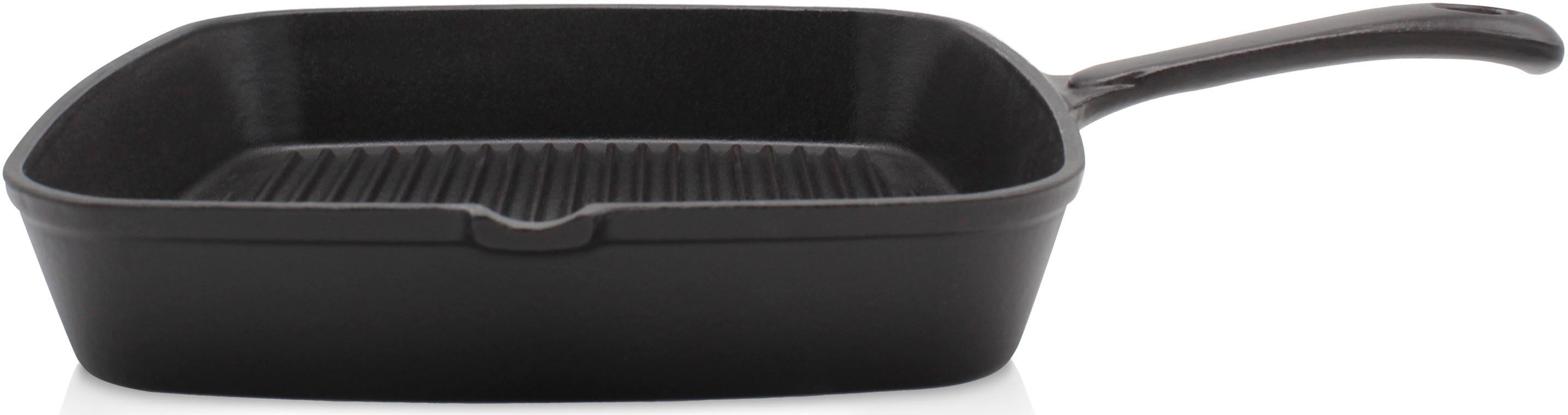 Krüger Steakpfanne "Einsenguss Grill-/ Steakpfanne TOLEDO, 28 x 28cm" Gusseisen 1 Stk. tlg. für Induktions-Kochfelder geeignet
