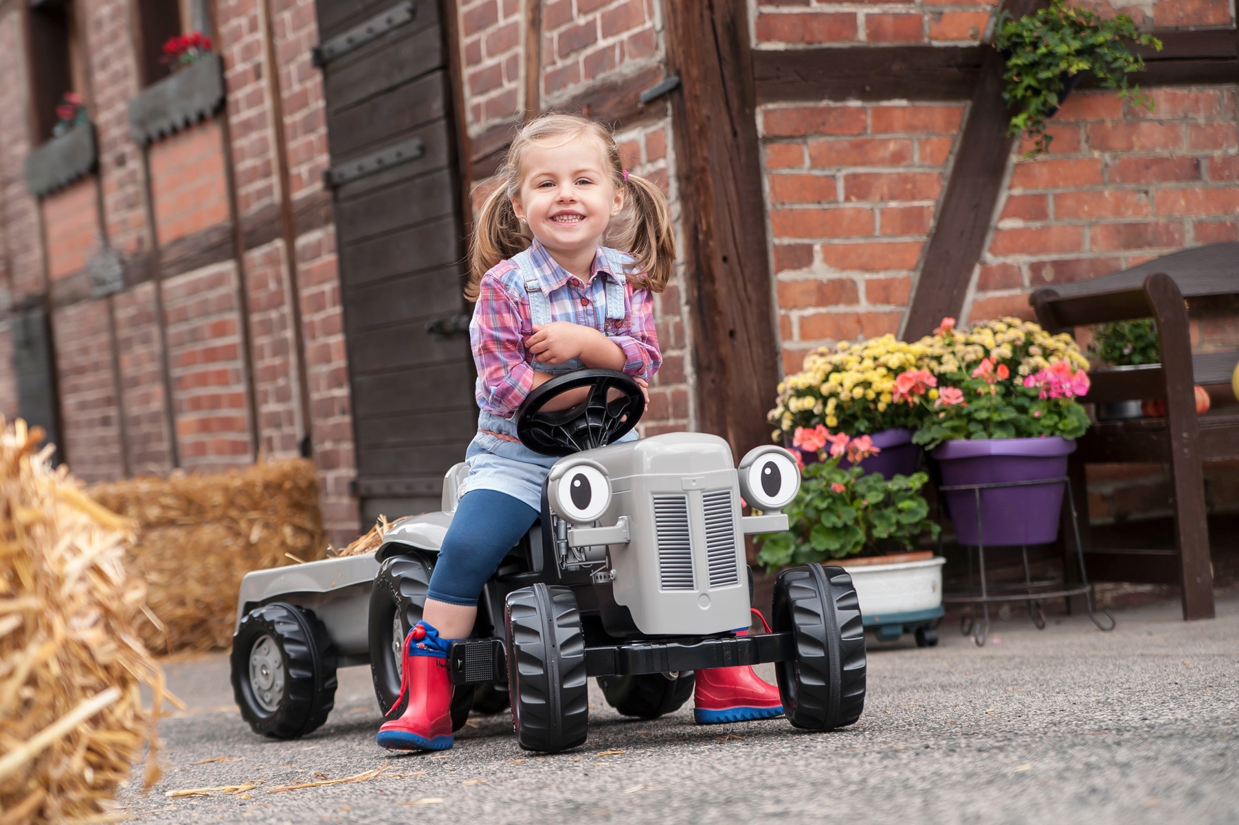 rolly toys® Tretfahrzeug »Little Grey Fergie«, Traktor mit Trailer
