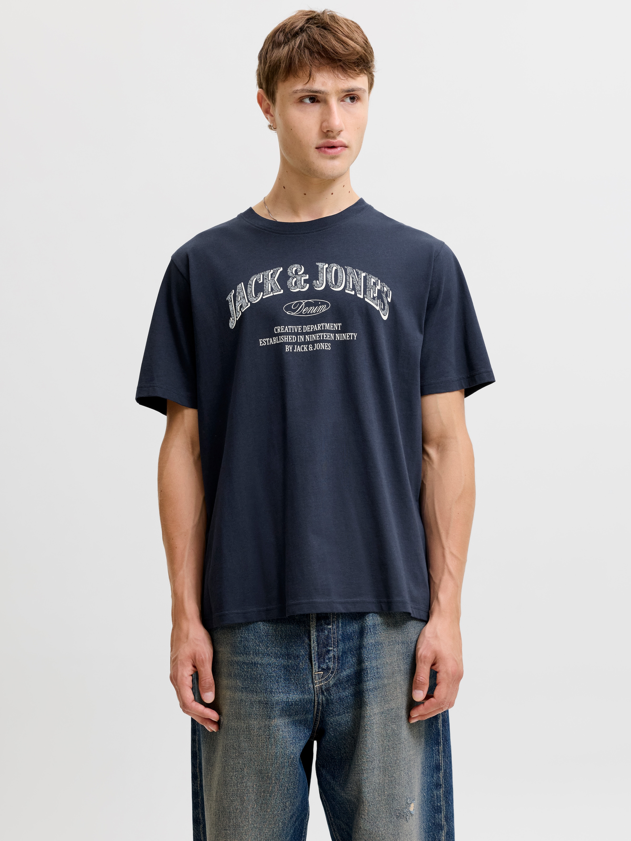 Jack & Jones T-Shirt "JJEDENVER LOGO TEE SS O-NECK SN" Baumwolle, relaxed fit