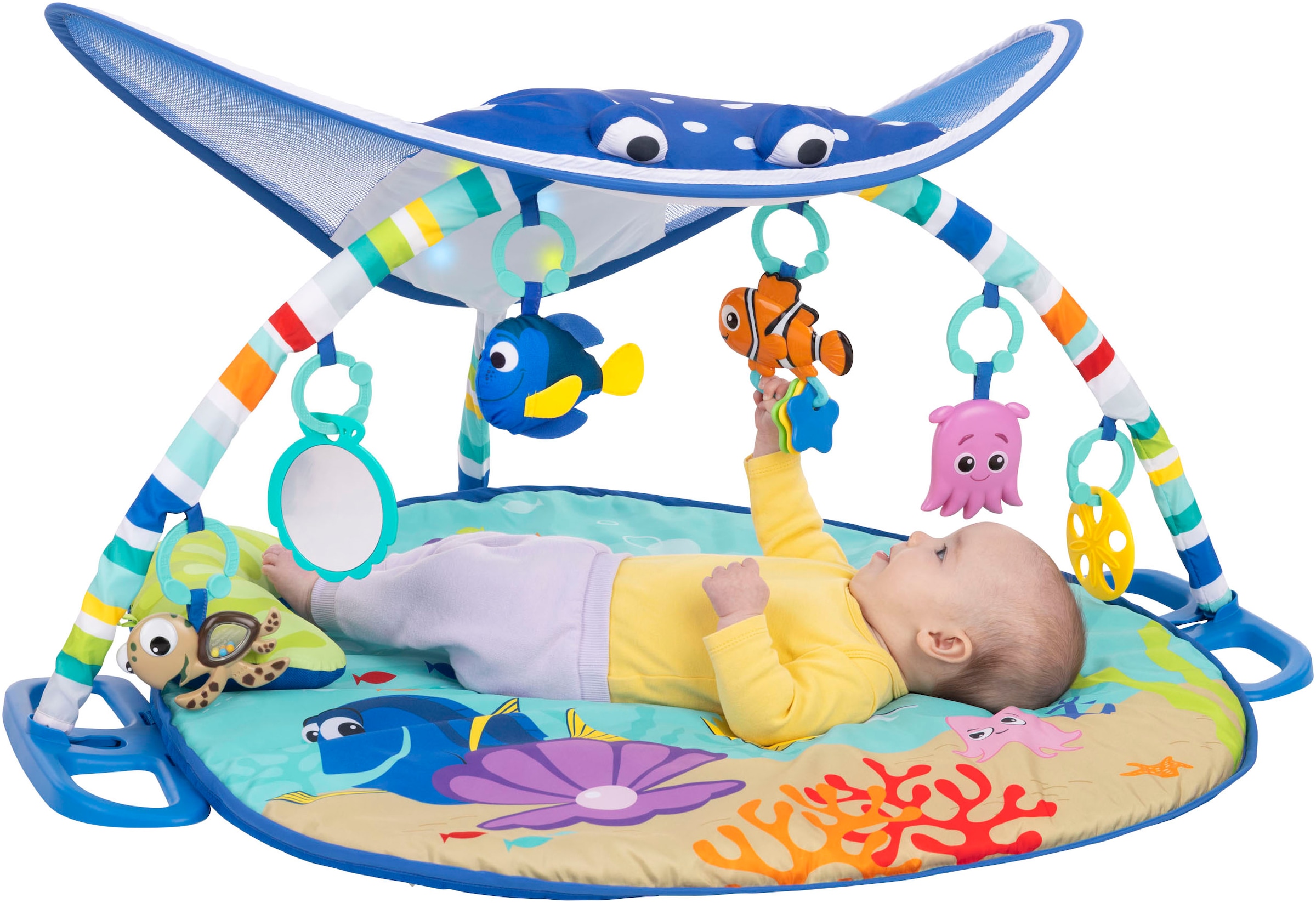 Bright Starts Spielbogen »Finding Nemo Mr. Ray Ocean Lights & Music Gym«, mit Licht- und Soundeffekt