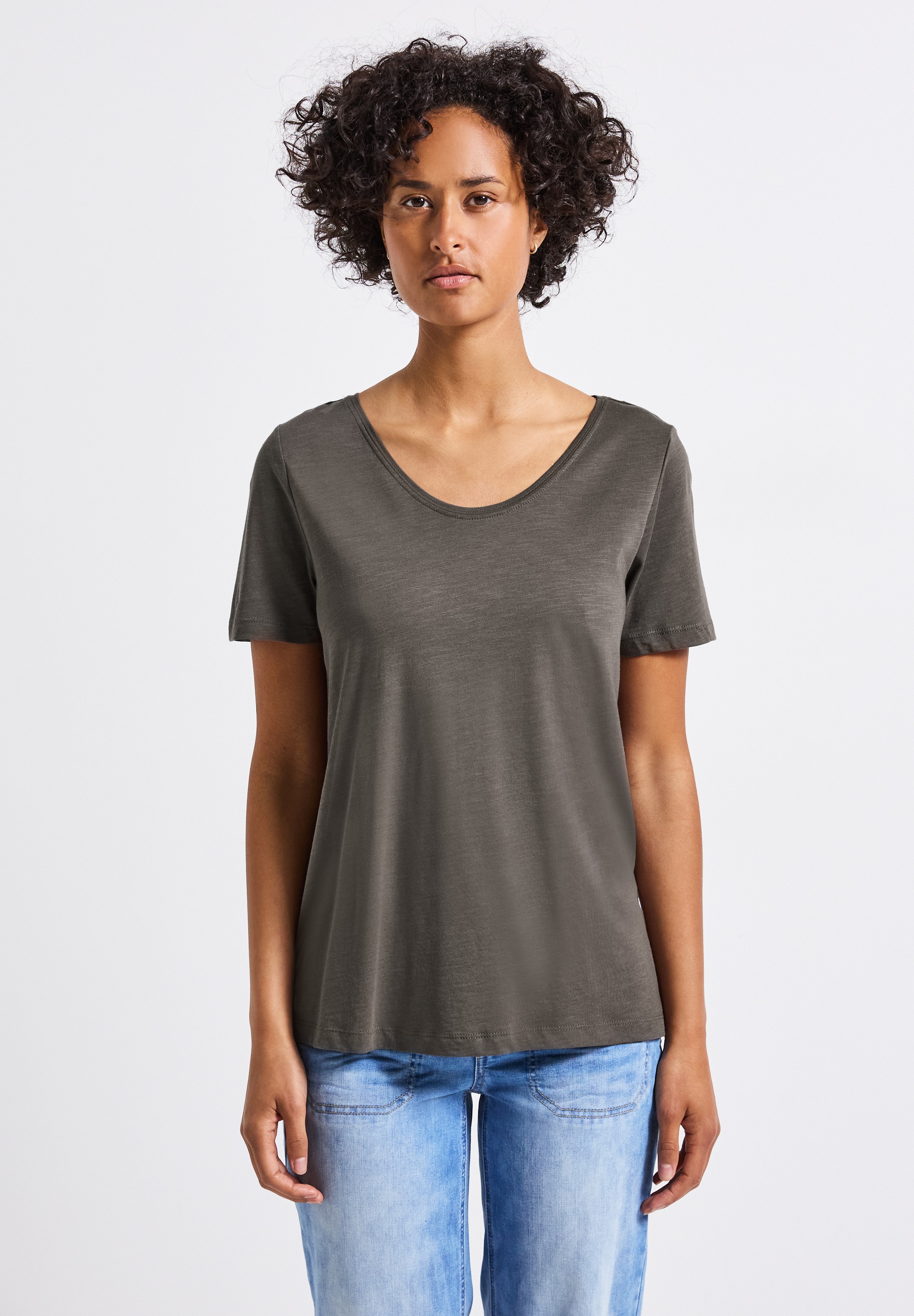 STREET ONE V-Shirt, im soften Baumwoll-Mix