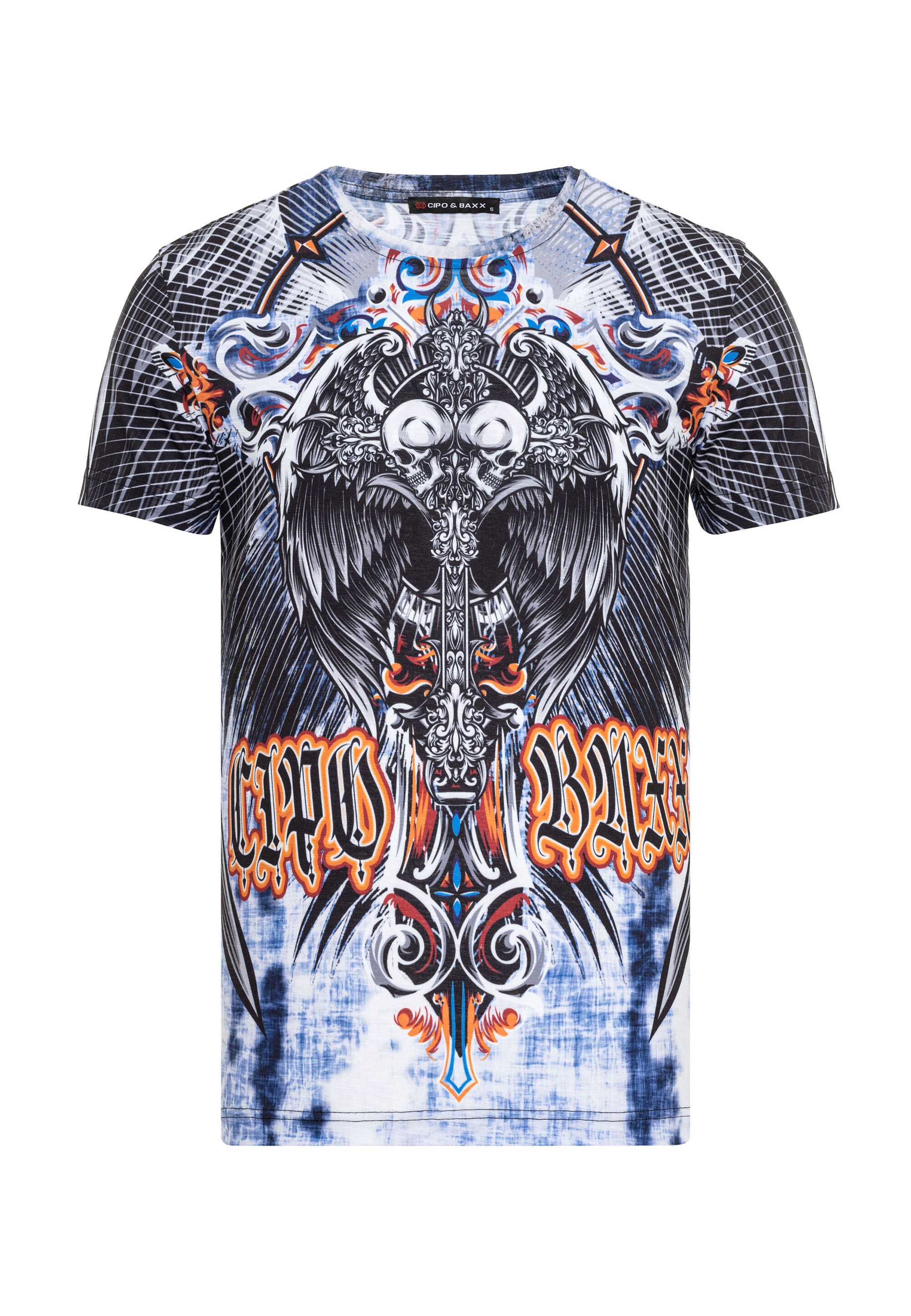Cipo & Baxx T-Shirt »T-Shirt«, Rundhals-Ausschnitt