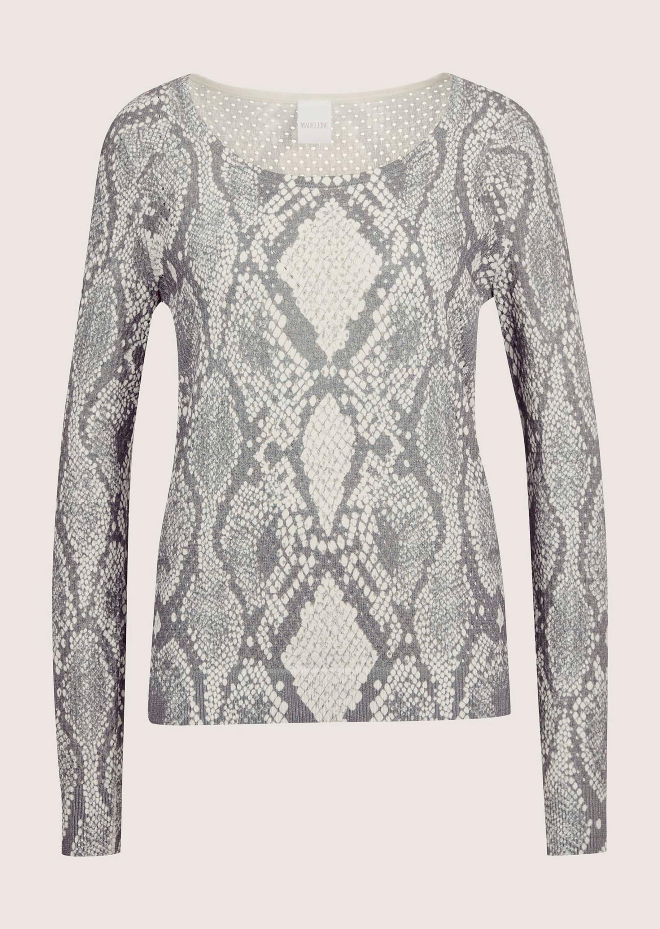 MADELEINE Longpullover "Pullover Ajour-Pullover mit Unikat-Print" günstig online kaufen