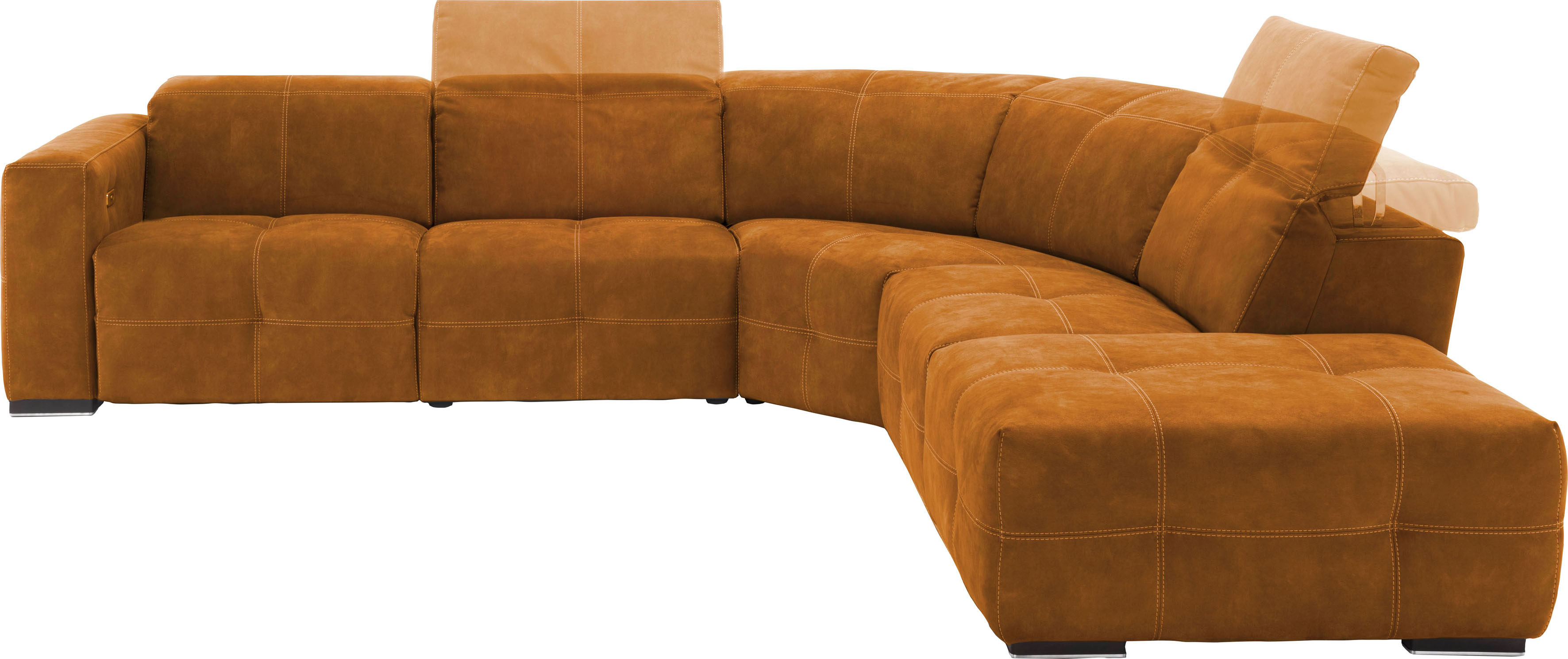 Egoitaliano Ecksofa "Sauvanne, Designsofa der Extraklasse, elegant und bequem, L-Form" wahlweise mit elektrischer Relaxfunktion, Kopfteilverstellung