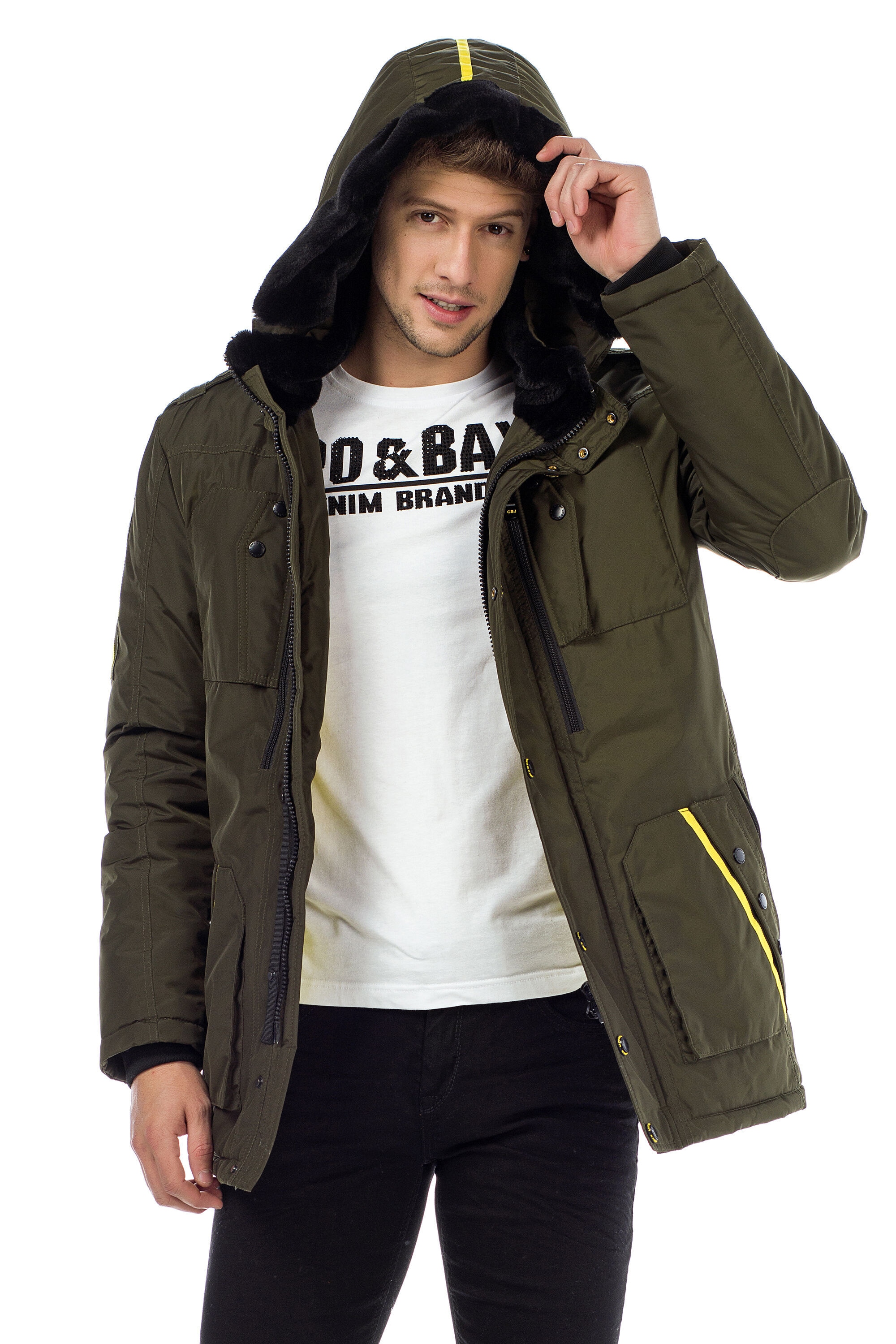 Cipo & Baxx Parka »Jacke«, mit Kapuze, in Regular-Fit, CM-130