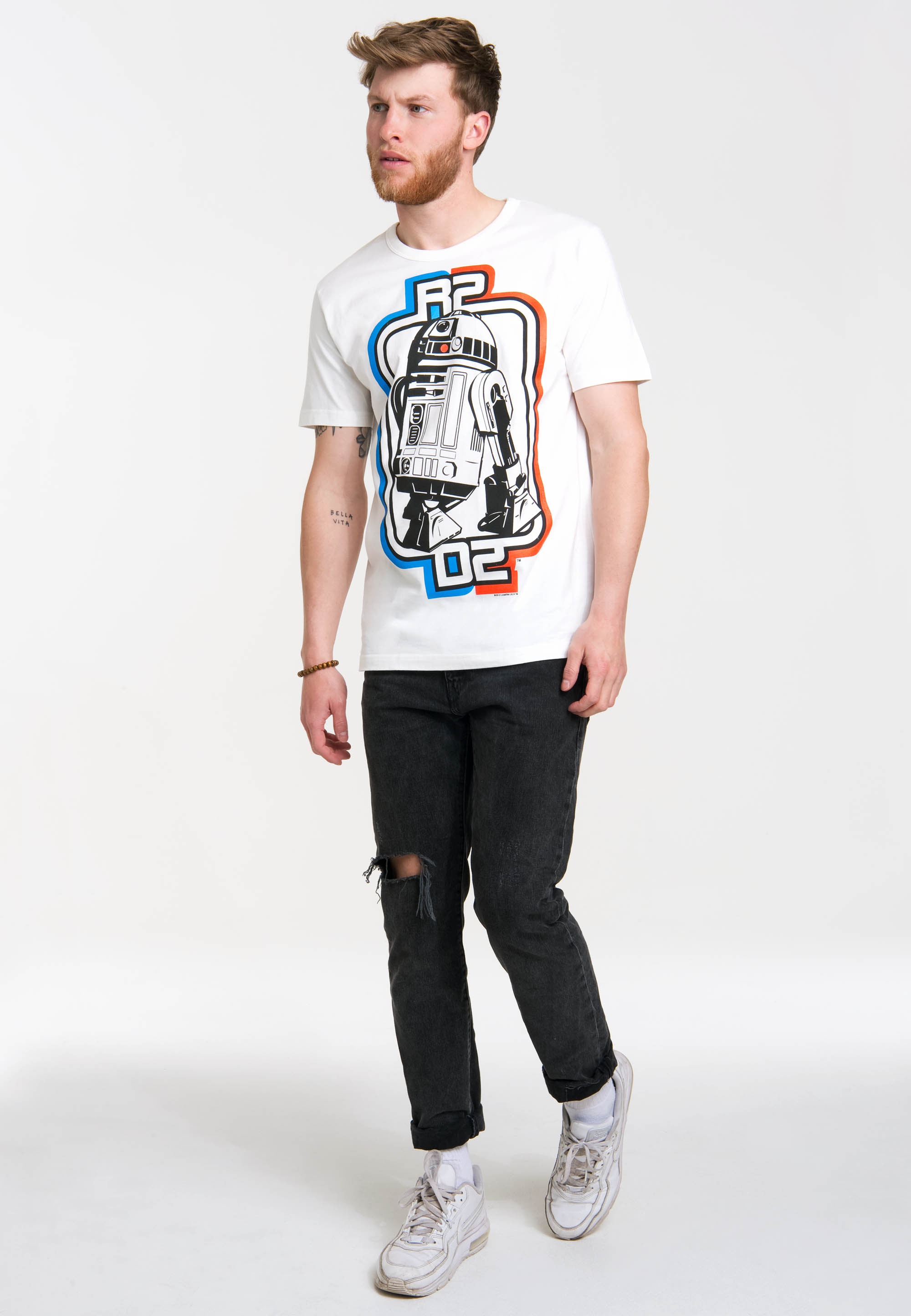 LOGOSHIRT T-Shirt »R2D2 - Krieg der Sterne«, mit auffälligem Print
