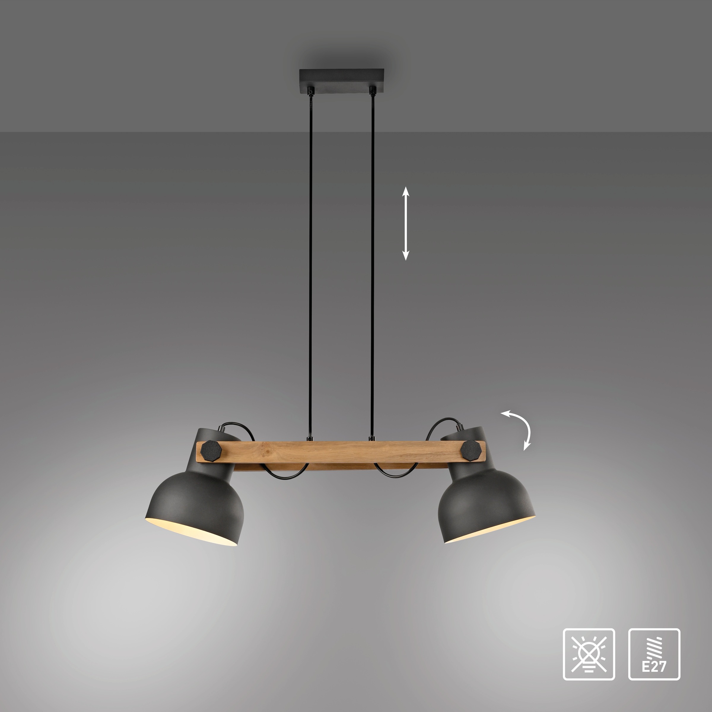 JUST LIGHT Pendelleuchte »CUP 2.0«, 2 flammig, Leuchtmittel E27 | Leuchtmittel wechselbar, ExklusiveE27